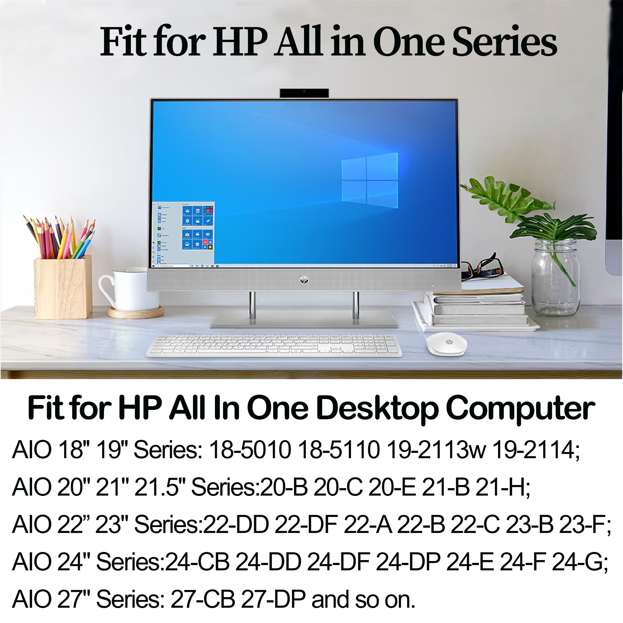 Kiteurad 90W 65W Ac Adapter For Hp All In One Desktop Computer Power Cord For Hp All In One Computer 20'' 22'' 24'' 27'' 22 Dd 2