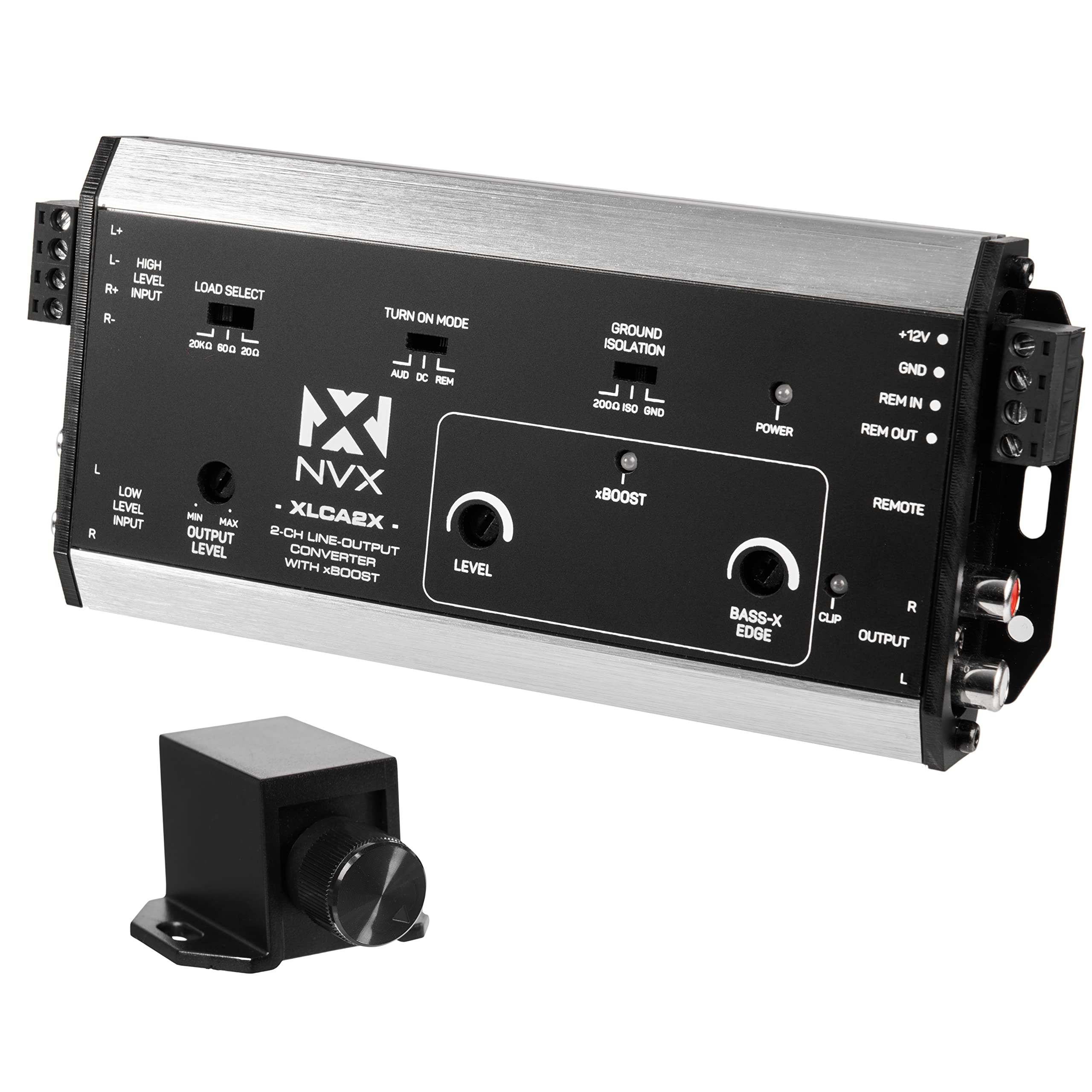 Nvx Xlca2X X Series Pro 2 Channel Line Out Converter Digital Bass Enhancer With Xboost, Impedance Matching, And Remote Level Con