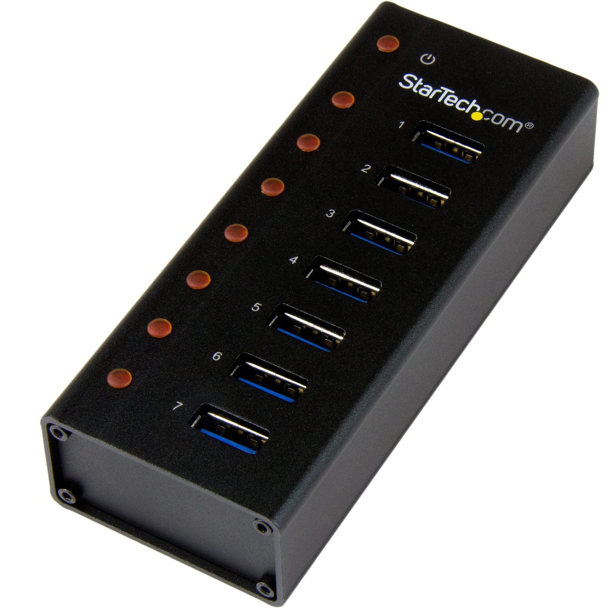 Startech.Com 7 Port Usb 3.0 Hub (5 Gbps)   Metal Enclosure   Desktop Or Wall Mountable   Rugged & Industrial Powered Usb Expande