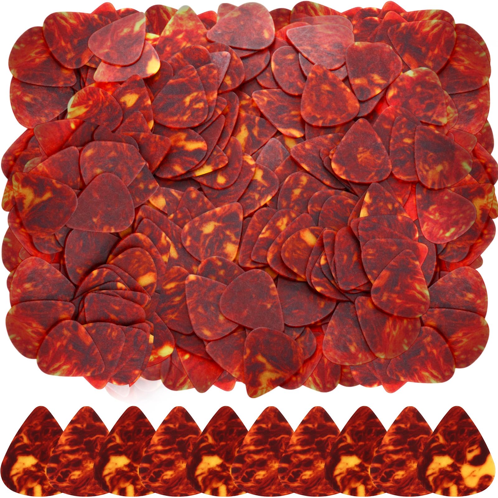 Yeshone 600 Pcs Guitar Picks Bulk Celluloid Picks Plectrums for Electric Acoustic Guitar Thin Medium Heavy Plectrums(Amber,0.46,