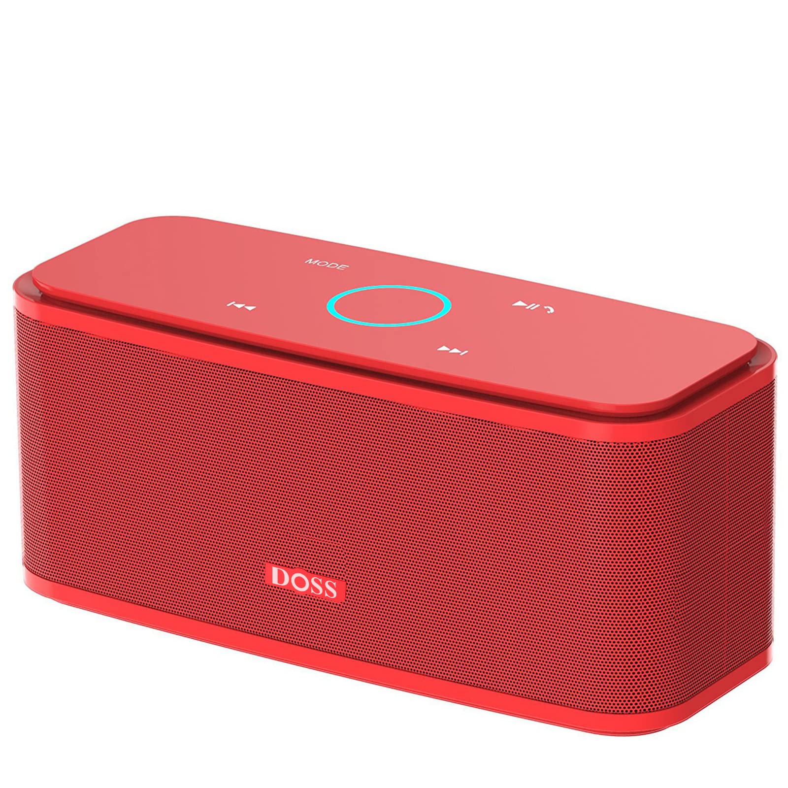 Doss Bluetooth Speaker, Soundbox Touch Portable Wireless Speaker With 12W Hd Sound And Bass, Ipx5 Water Resistant, 20H Playtime, Touch Control, Handsfree, Speaker For Home, Outdoor, Travel Red