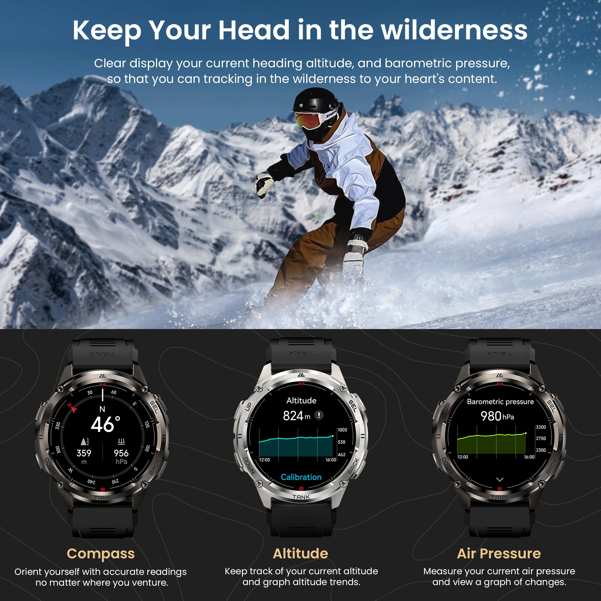 Kospet Tank T3 Ultra 2 Smart Watch For Men Gps, Extra-Long Battery, Full Stainless Steel Body Rugged Smartwatch With Bluetooth C