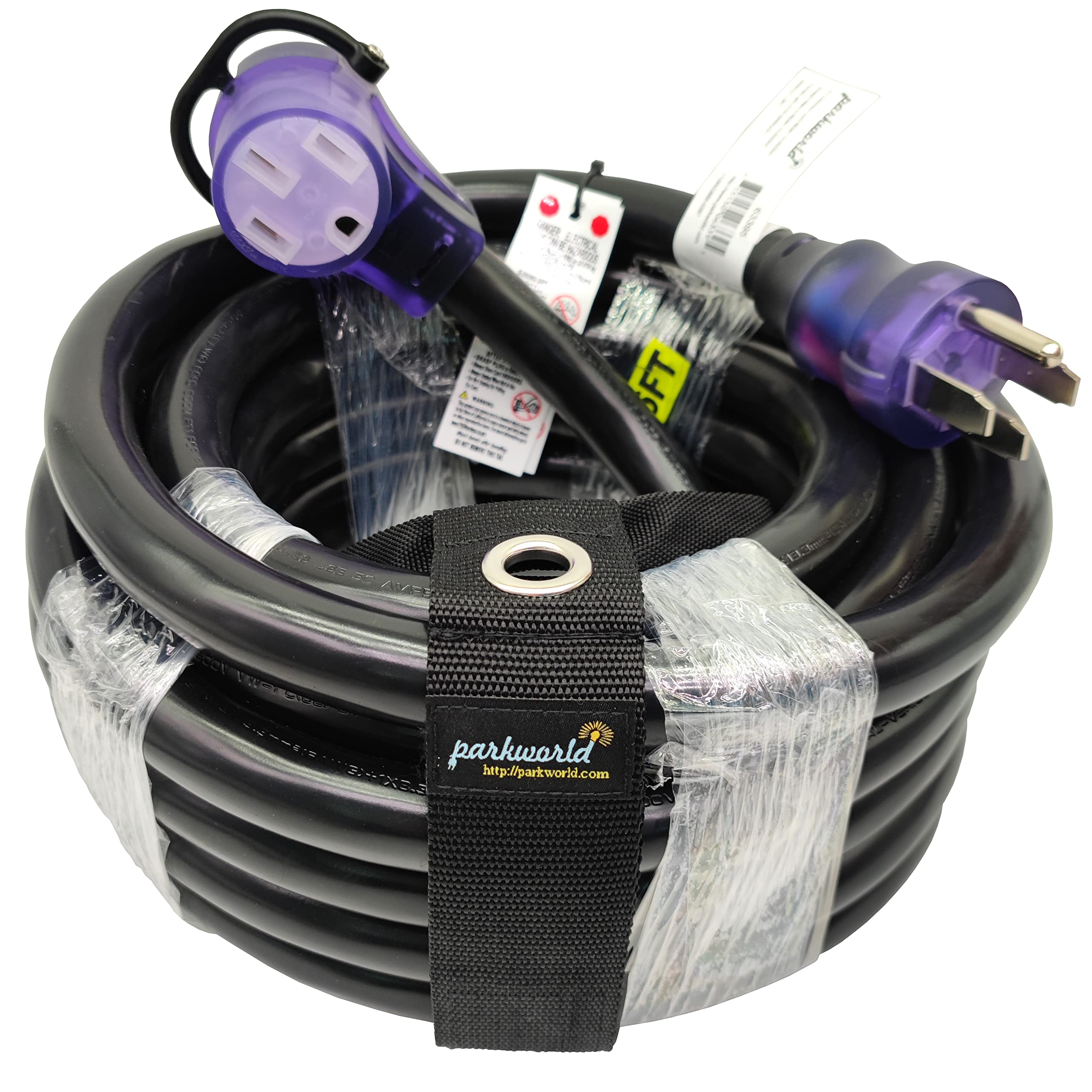 Parkworld Rv/Ev Shore Power 50A Extension Cord Adapter, Nema 14 50P To Ss2 50R Straight Plug For Generator (36Ft)