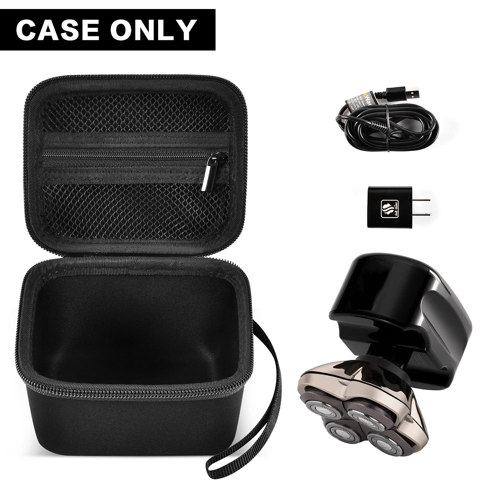 Ankhoh Case Compatible With Skull Shaver Electric Pitbull Pro Razor, Hard Travel Rotary Men Head Shavers Beard Trimmer Storage B