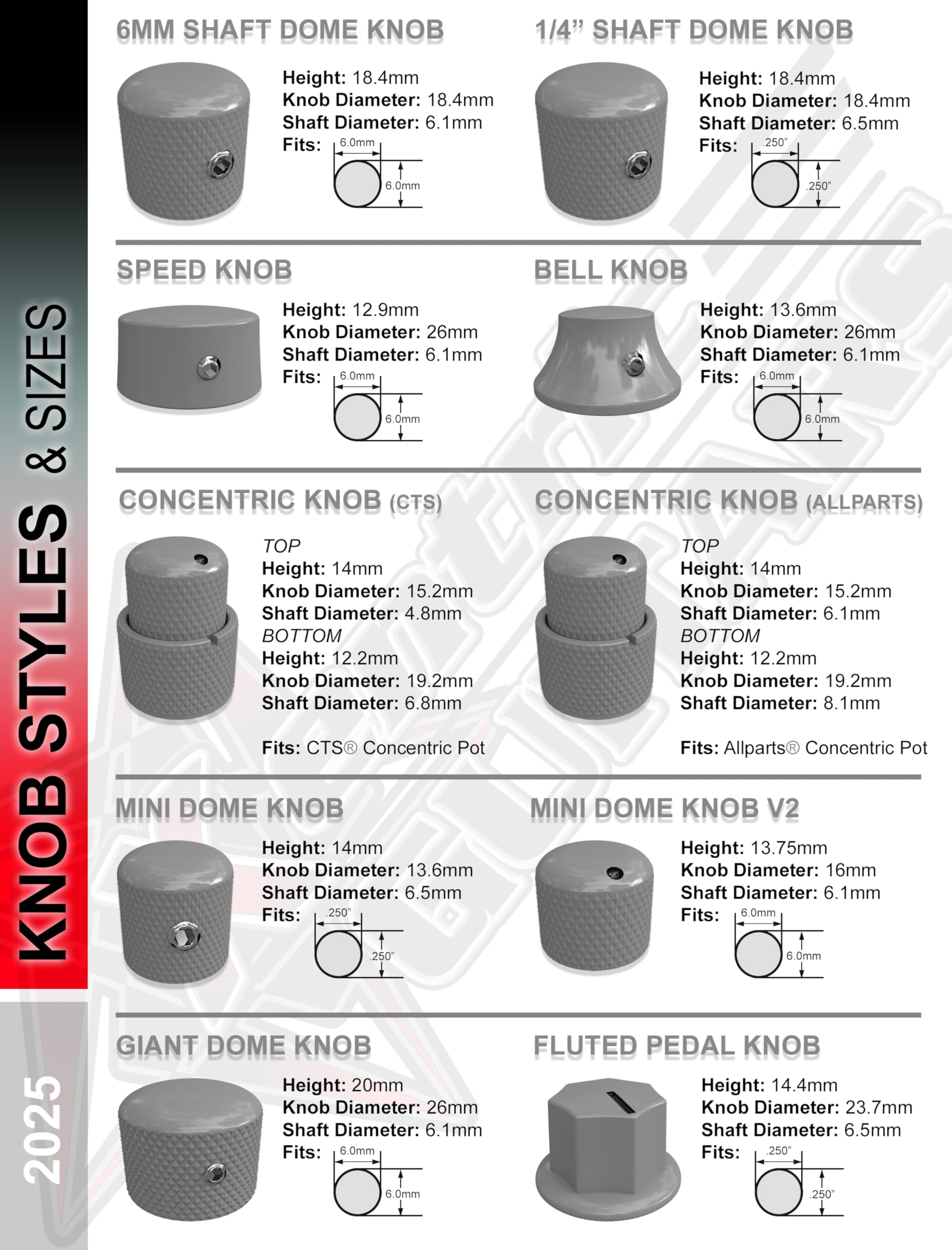 Xentric Guitars   Autumn Pearl Series 6Mm Resin Dome Knobs (3 Knobs, Purple Autumn Pearl)