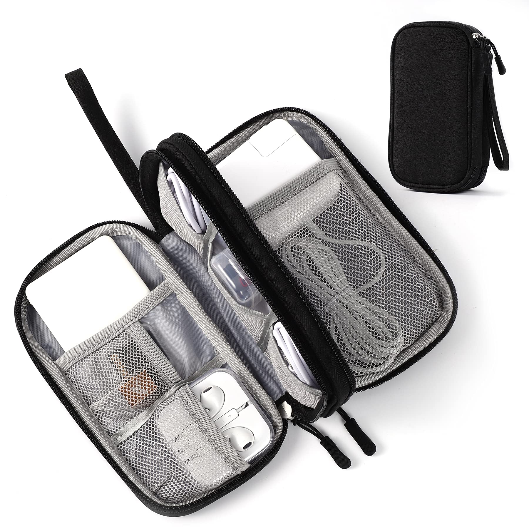 Electronic Organizer Pouch Bag, 3 Compartments Travel Cable Organizer Bag Pouch Portable Electronic Phone Accessories Storage Mu