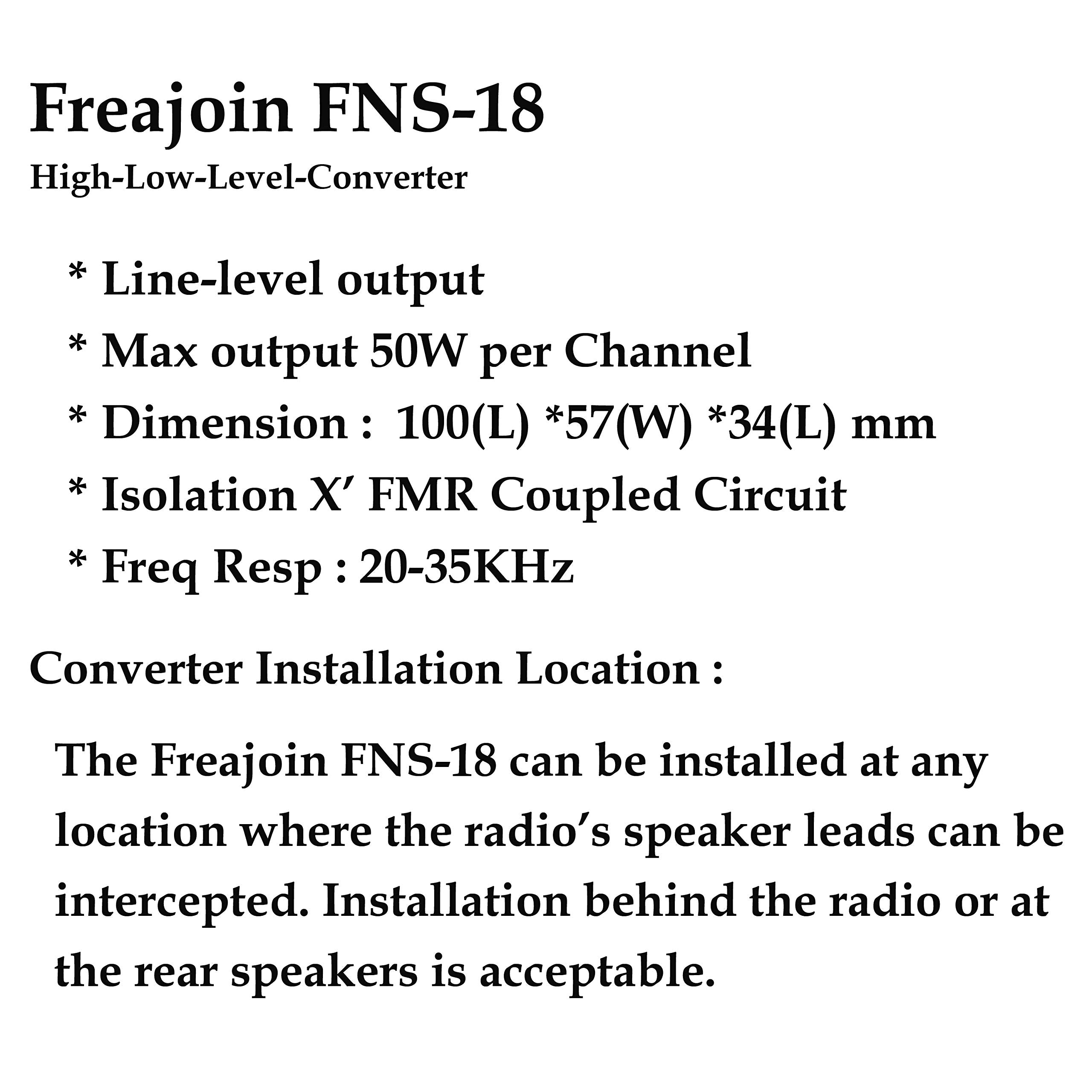 Freajoin 2 Channel High Low Level Converter Speaker Cable To Rca Adapter With Line Out Converter