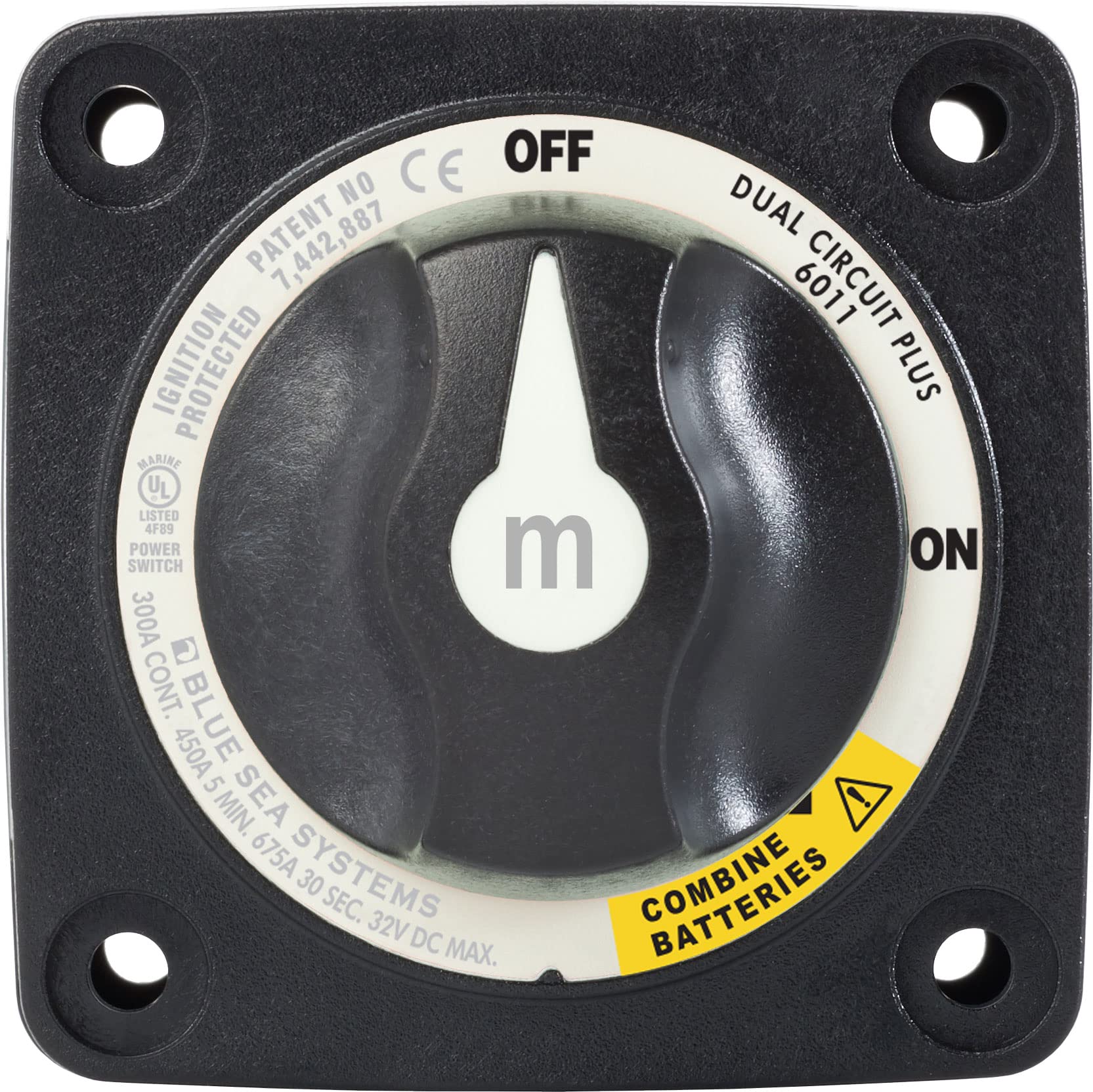Blue Sea Systems 6011200 M-Series Battery Switch Dual Circuitplus, Black