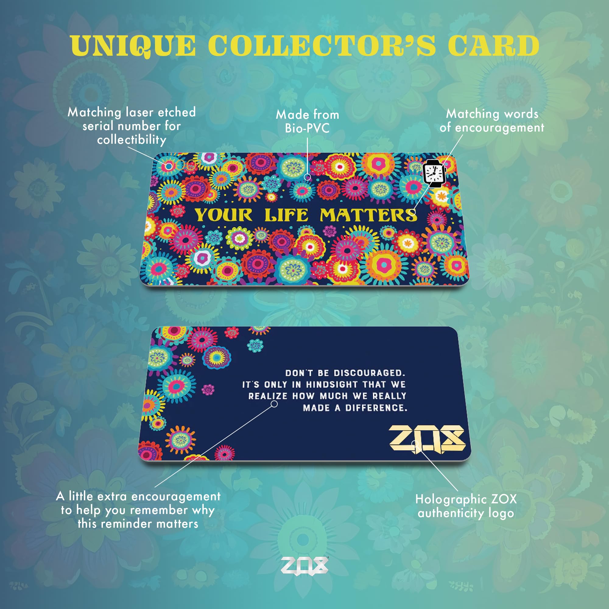 Zox Android Smart Watch Band - Your Life Matters | Soft, Adjustable Elastic Band With Motivational Affirmations And Beautiful Ar