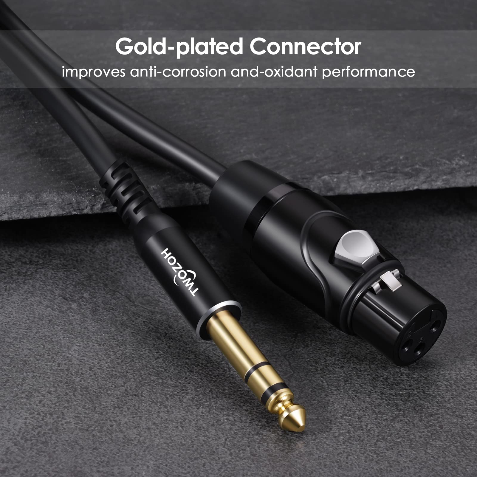 Twozoh Xlr Female To 1/4 Inch (6.35Mm) Trs Cable, Quarter Inch Jack Balanced To Xlr Microphone Cable 6.6Ft (Profesional/Hifi)