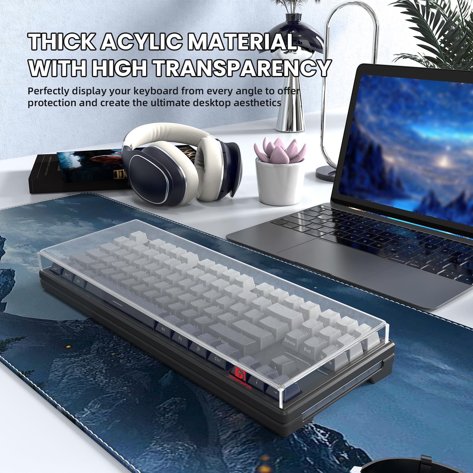 Ziyou Lang Kc03 Acrylic Clear Transparent Keyboard Cover(13.9*5*0.9) With Dustproof Waterproof Anti Hit Anti Cat Protective Case