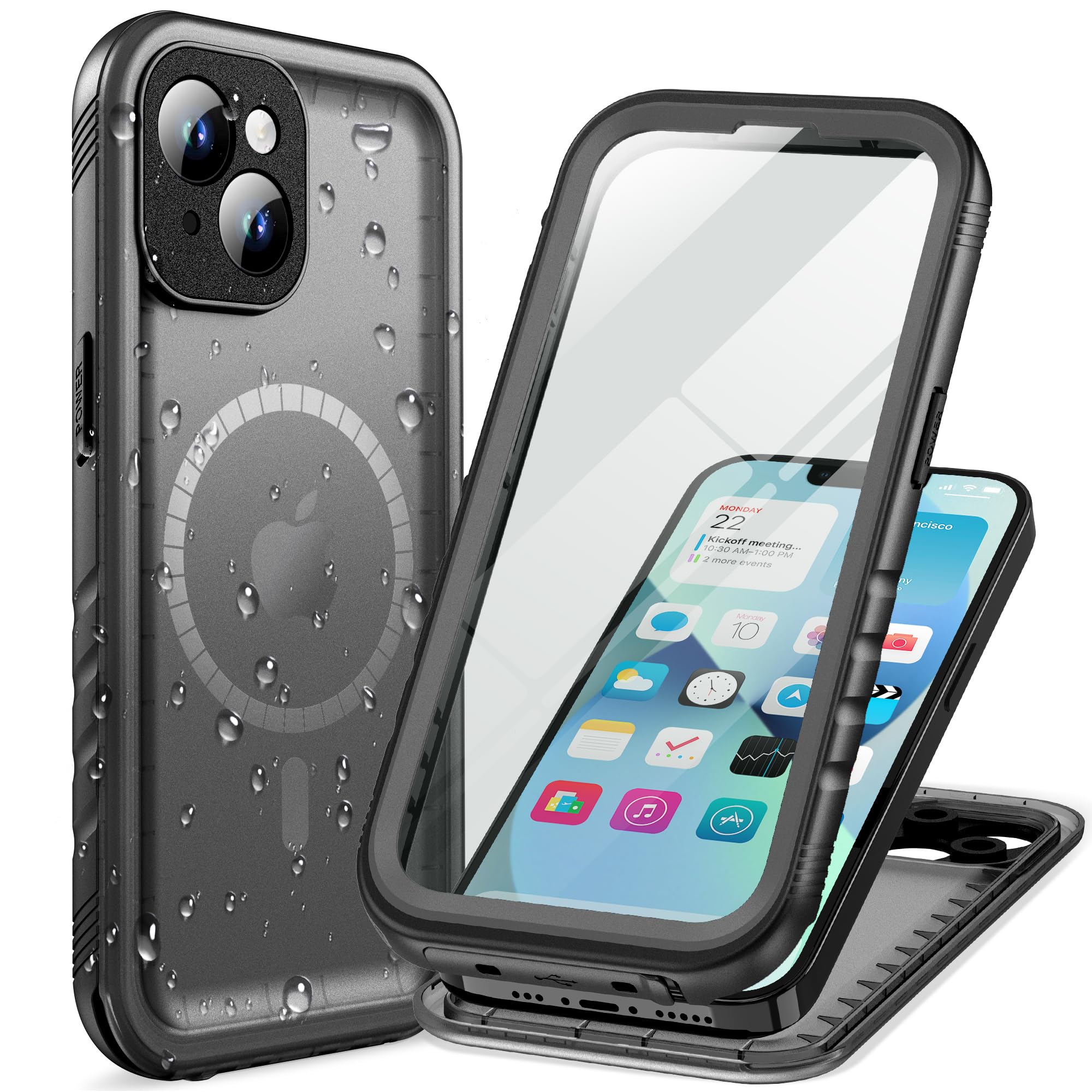 Cozycase for iPhone 13 Waterproof Shockproof Dustproof Case [Compatible with MagSafe] - Heavy Duty/360 Full Body/Military Grade/
