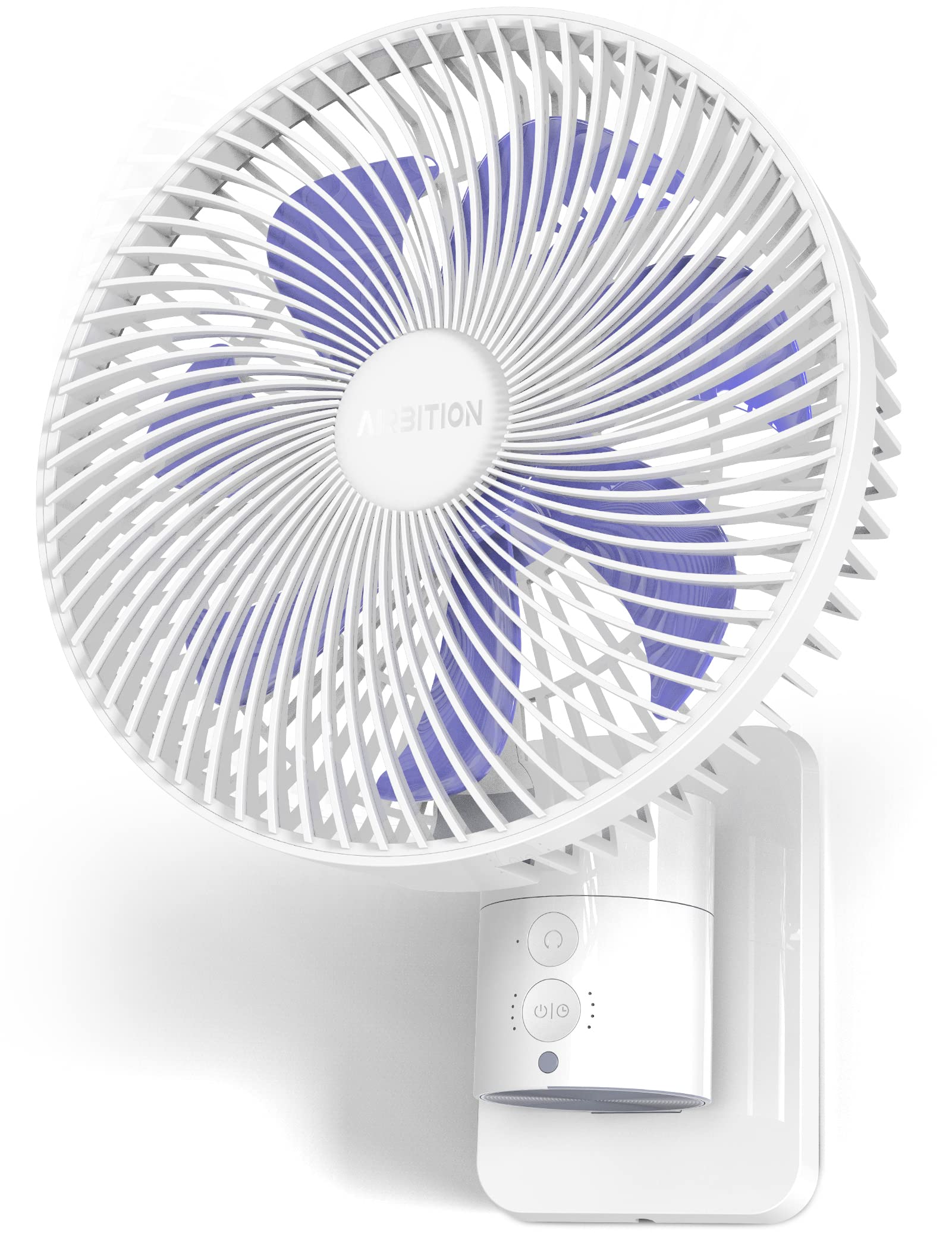 Airbition 8    Small Wall Mount Fan With Remote Control, 90Oscillating, 4 Speeds, Timer, Included 120 Adjustable Tilt, High Velo