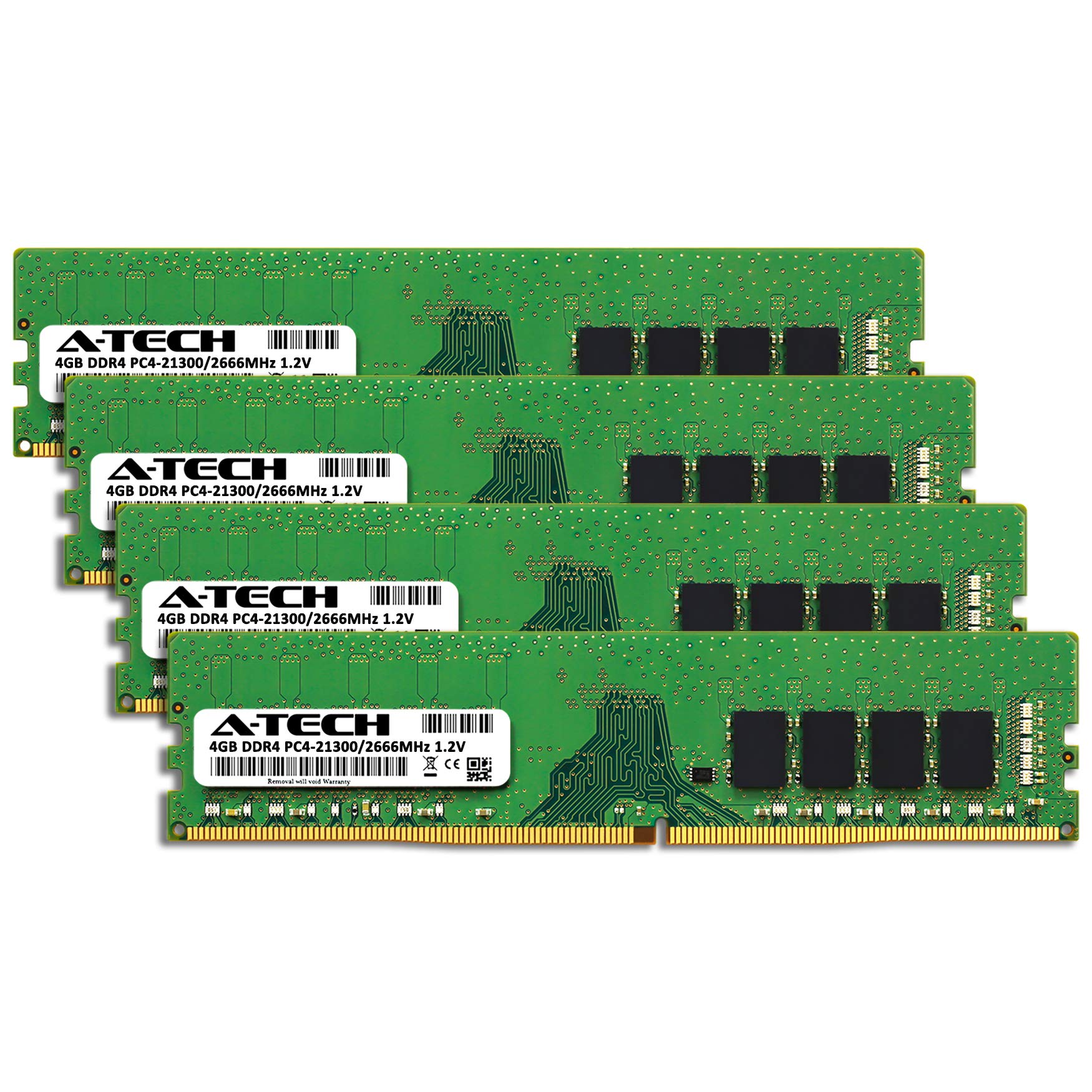 A Tech 16Gb (4X4Gb) Ddr4 2666 Mhz Udimm Pc4 21300 (Pc4 2666V) Cl19 Dimm Non Ecc Desktop Ram Memory Modules