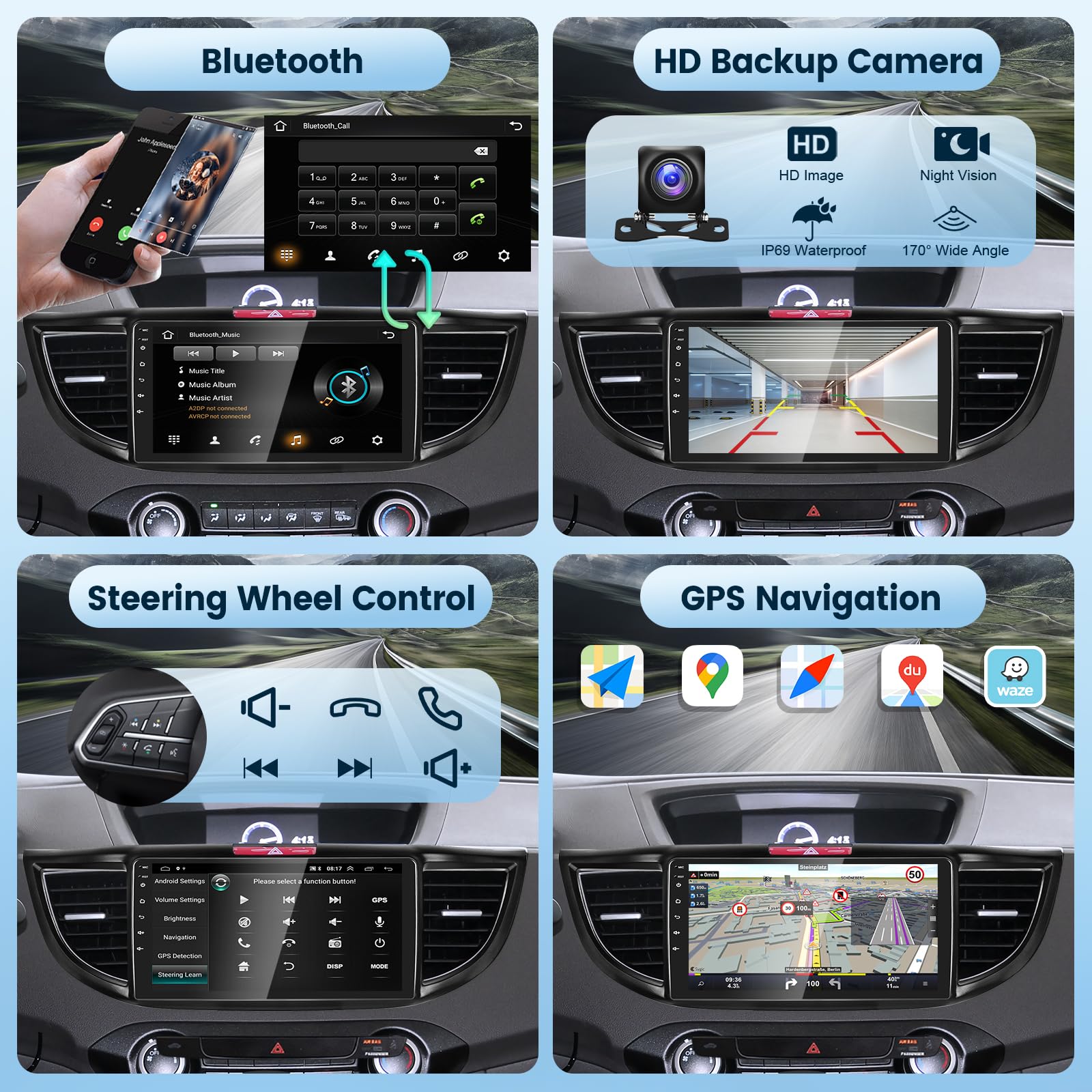 Android 13 Car Stereo For Honda Crv 2012 2013 2014 2015 2016 With Wireless Carplay Android Auto, 9 Inch Touch Screen Car Radio,