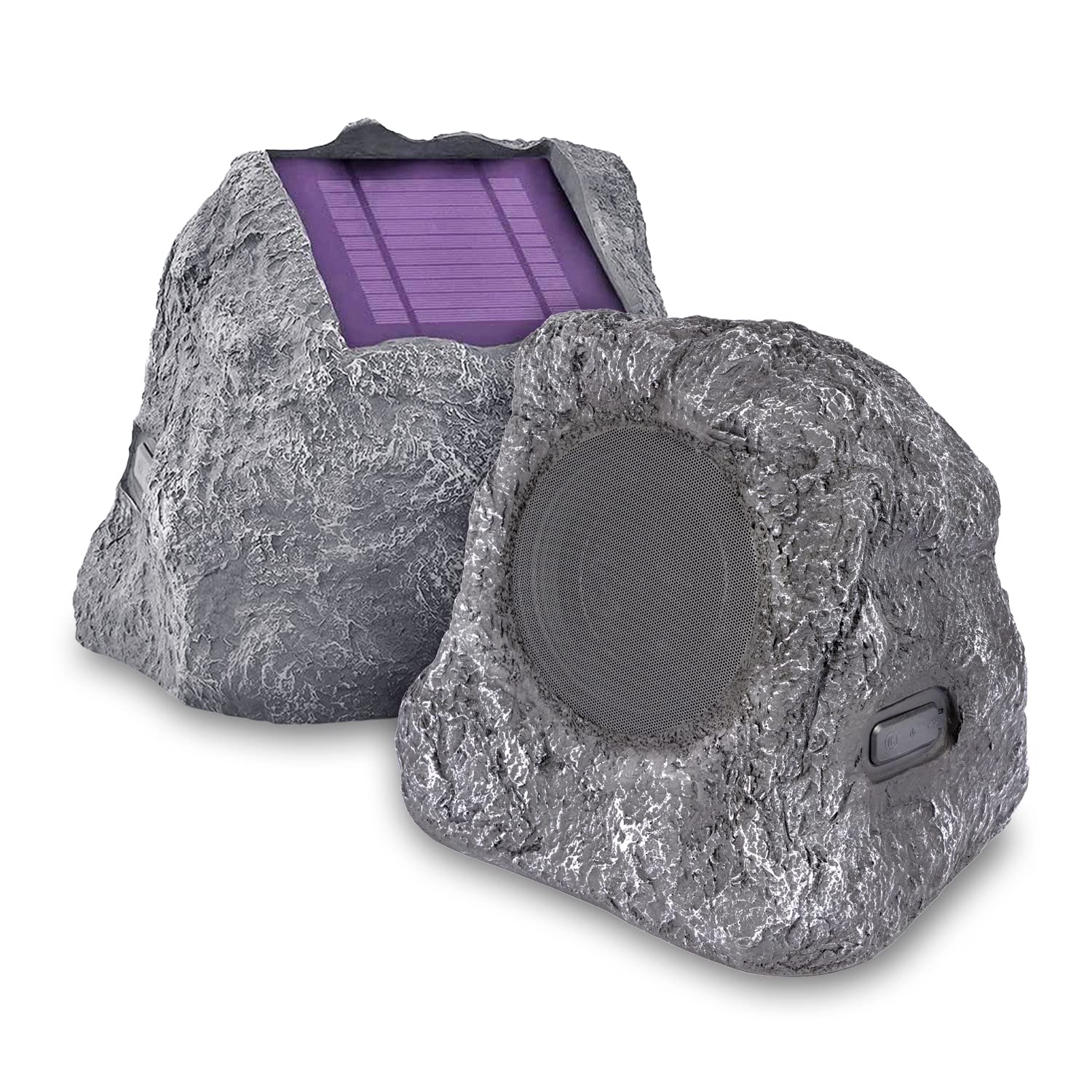 Innovative Technology Outdoor Rock Speaker Pair   Wireless Bluetooth , For Garden, Patio, Waterproof, Built All Seasons & Solar
