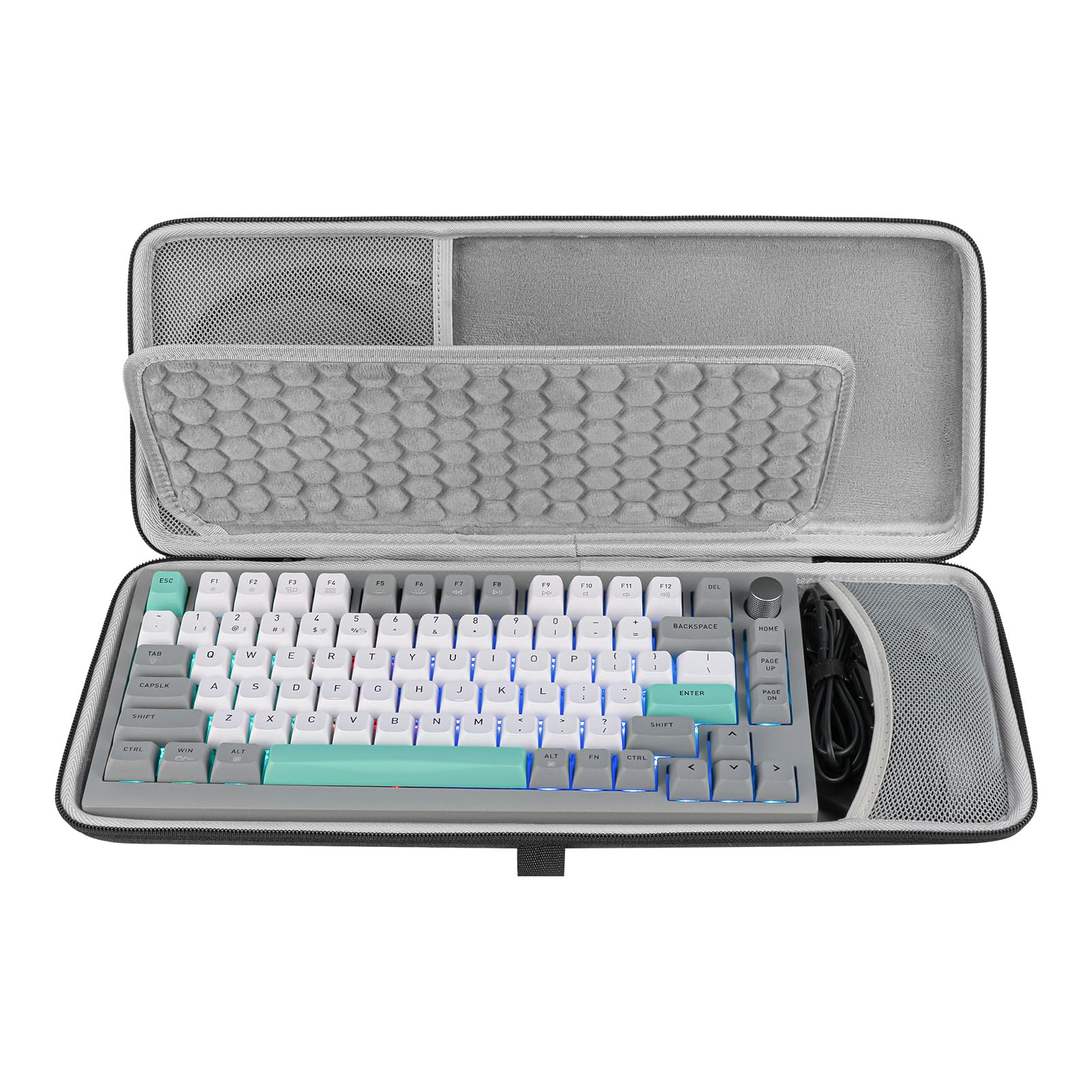 Geekria 75% Keyboard Case, Hard Shell Travel Carrying Case for 84-Key Portable Keyboard, Compatible with Keychron K2 Version 2/ 