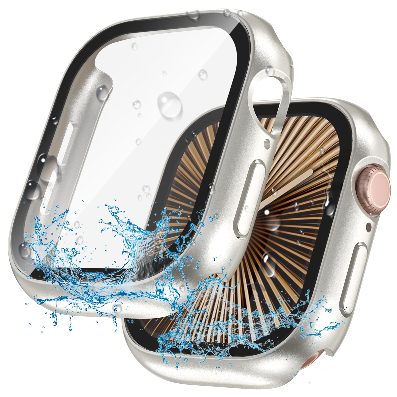 YIJDACASE 2 in 1 Waterproof Case for Apple Watch Screen Protector Series 10 Series 11(2025) 42mm Built-in Tempered Glass [Overal