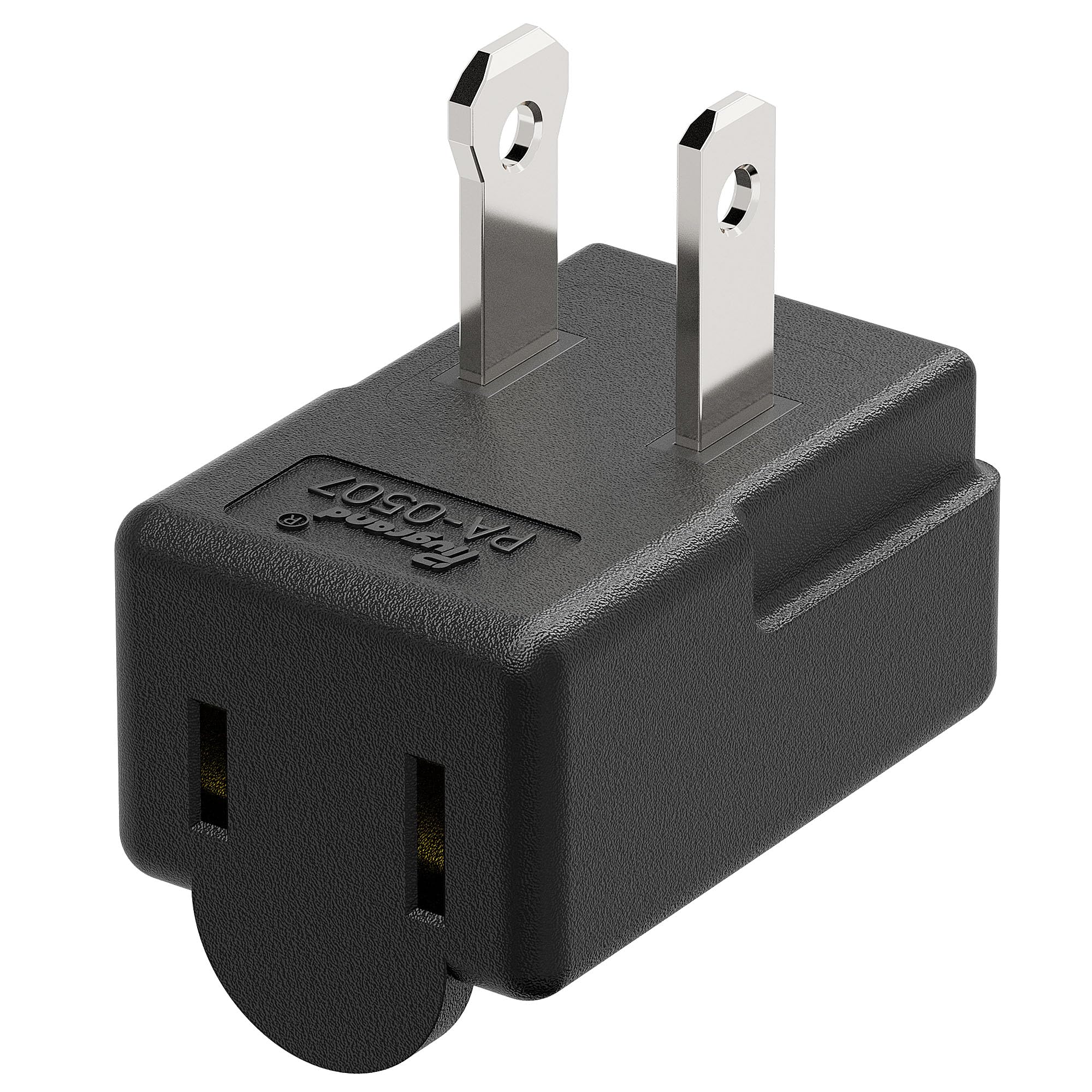 Right Angle Adapter,2 Prong 90 Degree Upward Angled Ac Adapter, Polarized 2 Prong L Type Adapter, Vertical Right Angled Down Ang