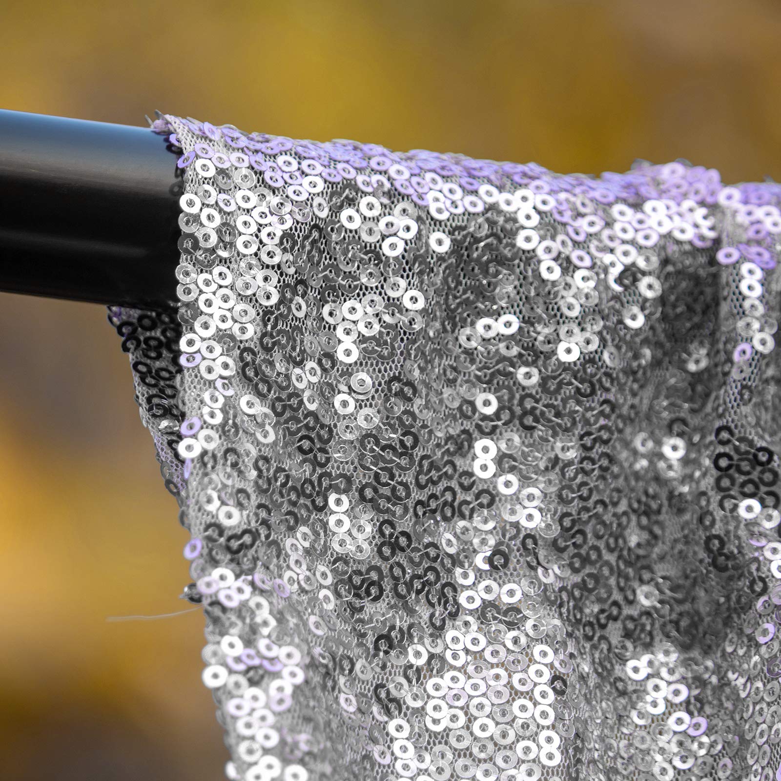 Jyflzq Silver Sequin Backdrop Curtains 10Ft X 10Ft 1 Panel Glitter Photo Booth Backdrops Sparkly Photography Background Drapes F