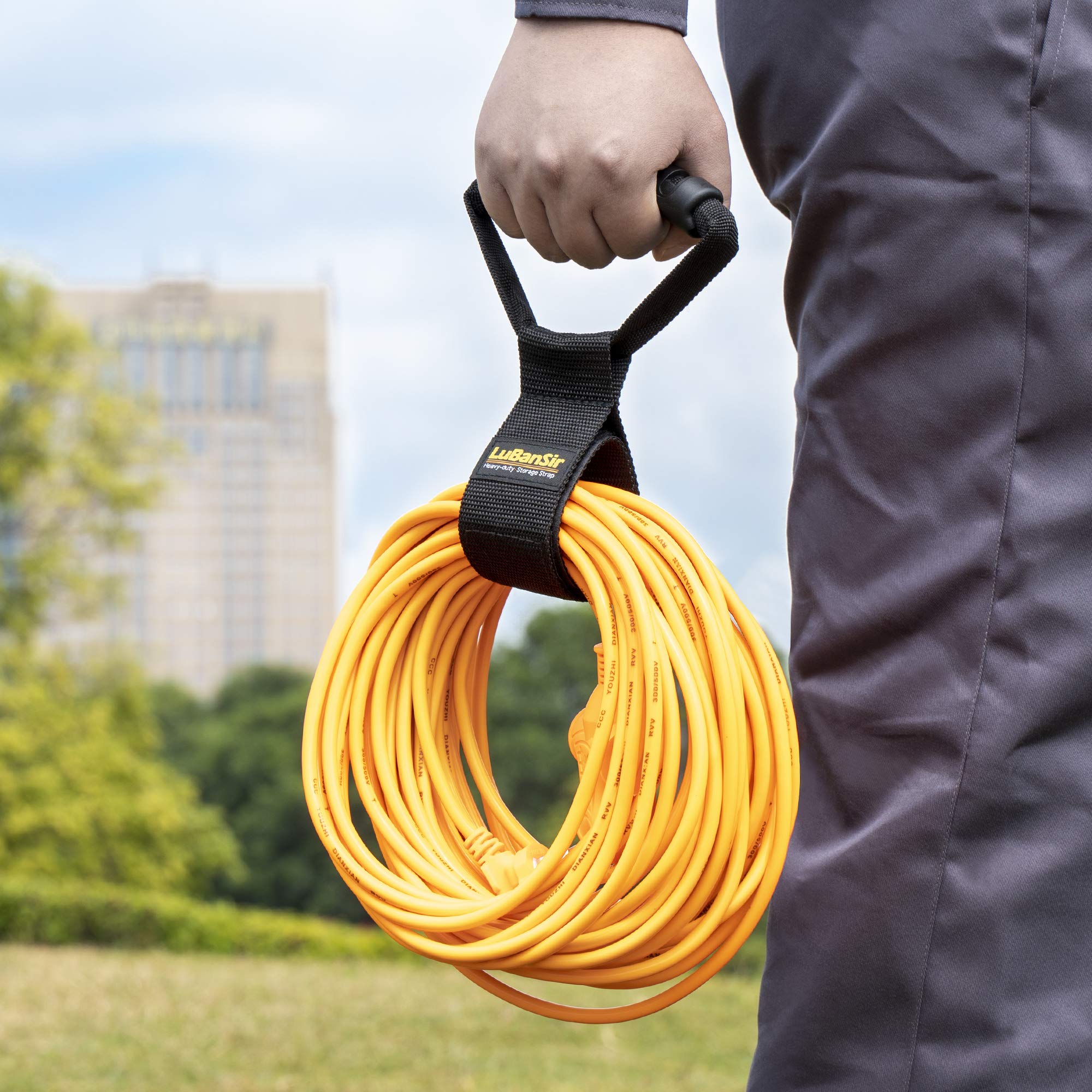 Lubansir Extension Cord Storage Straps, 28'' (2 Pack) Heavy Duty Hook And Loop Straps With Carrying Handle Fit Extension Cord, G