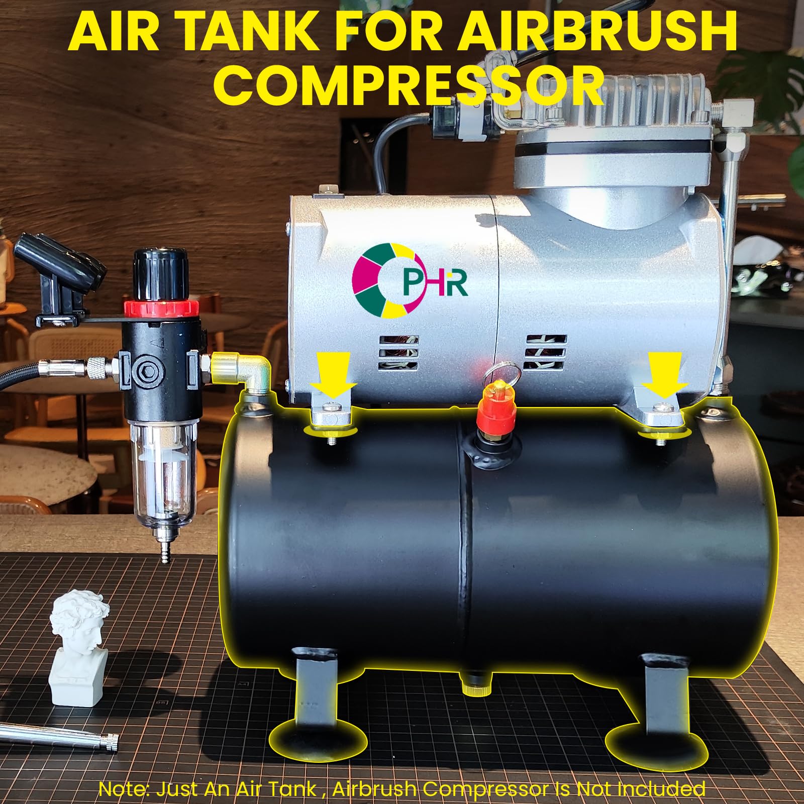 Ophir 3L Air Tank Kit With Adapters Tube For Diy Airbrush Compressor, Black Air Tank Conversion Kit For Hobby Model Air Compress