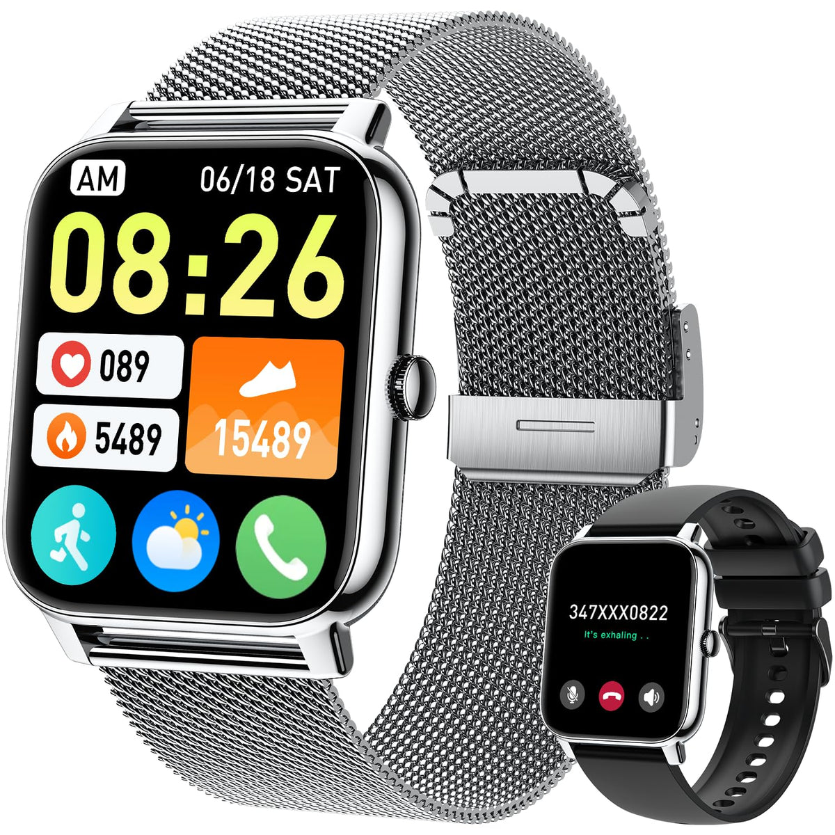 Smart Watch For Men Fitness Tracker: Waterproof Smart Watches For Men Digital Womens Watches Make/Answer Call Running Smartwatch