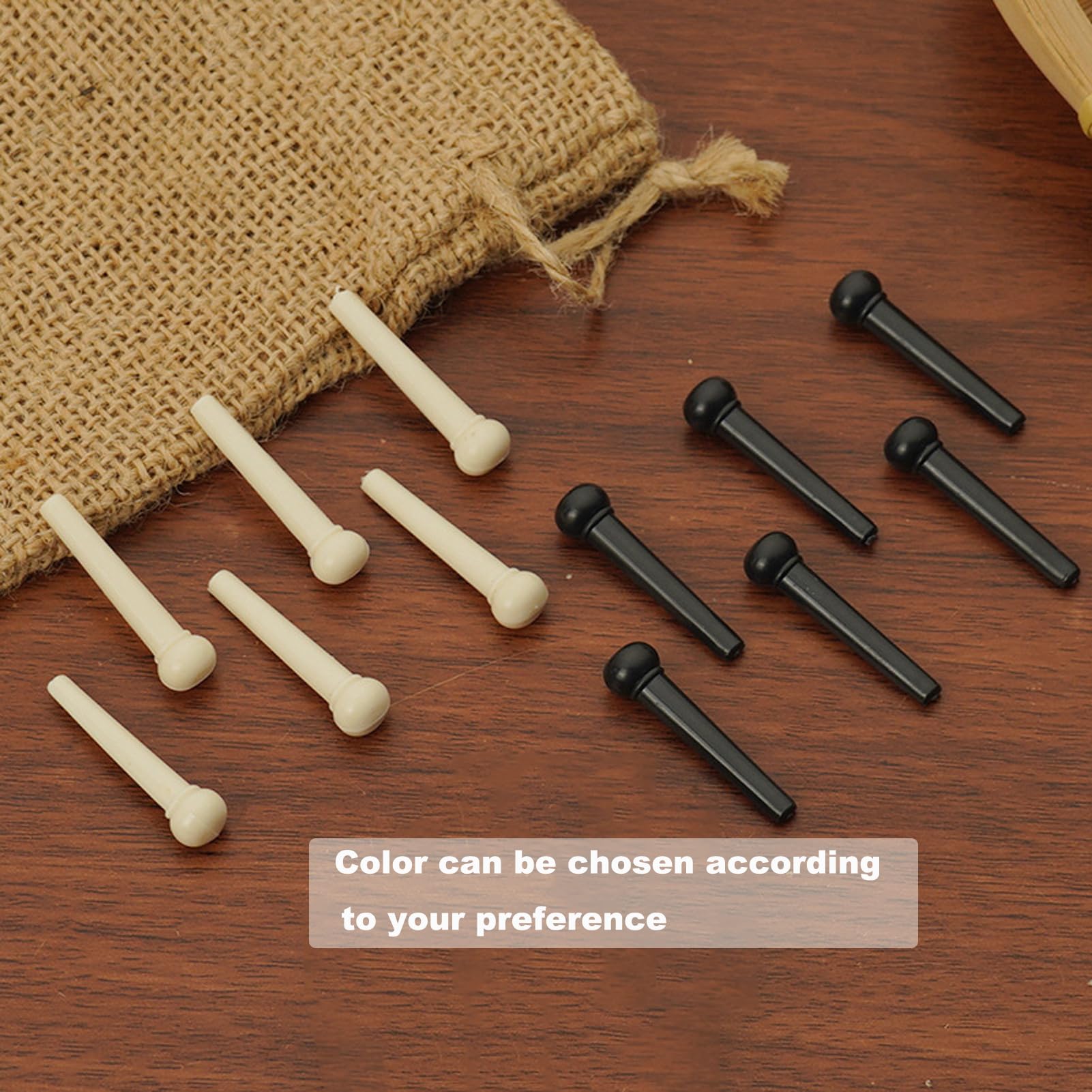 Jinlop Acoustic Guitar Bridge Pins & Guitar Pegs With Bridge Pin Puller Remover Guitar Pegs Parts Replacement Tool Black