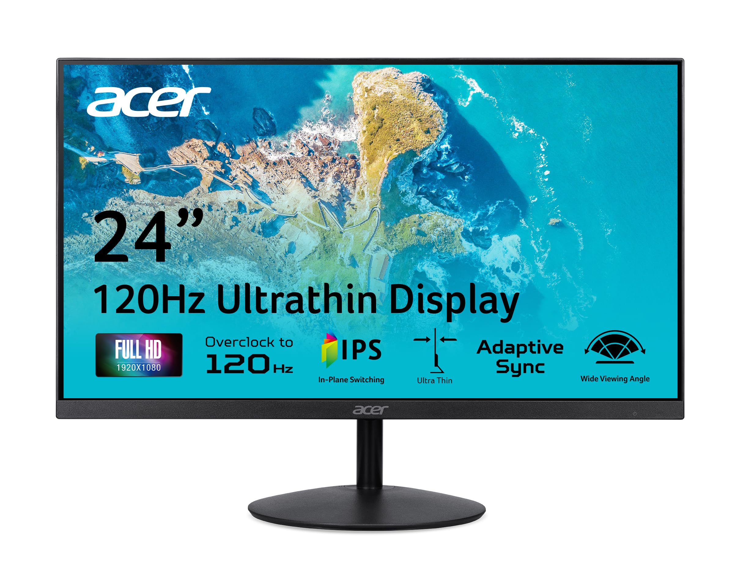 Acer Sb240Y G0Bi 23.8'' Ips Full Hd Ultra Slim Edge To Edge Gaming Office Monitor | Adaptive Sync Support (Freesync Compatible)