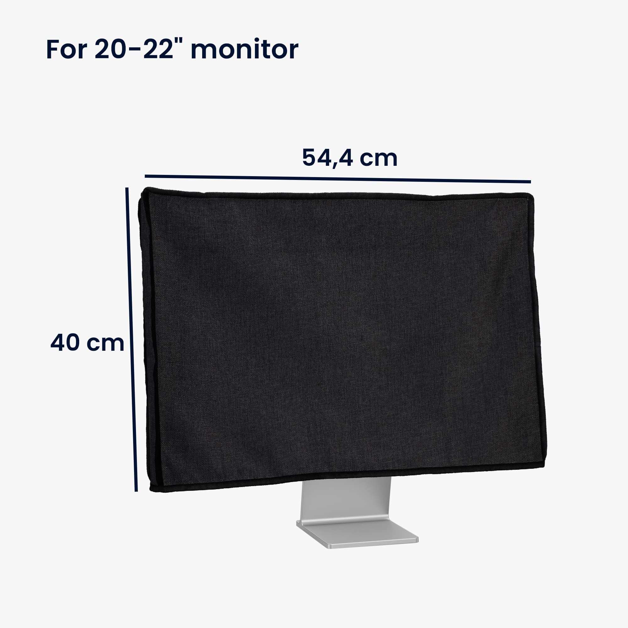 Kwmobile Dust Cover For 20 22'' Monitor   Linen Monitor Display Protector   Protect Your Computer Screen   Black