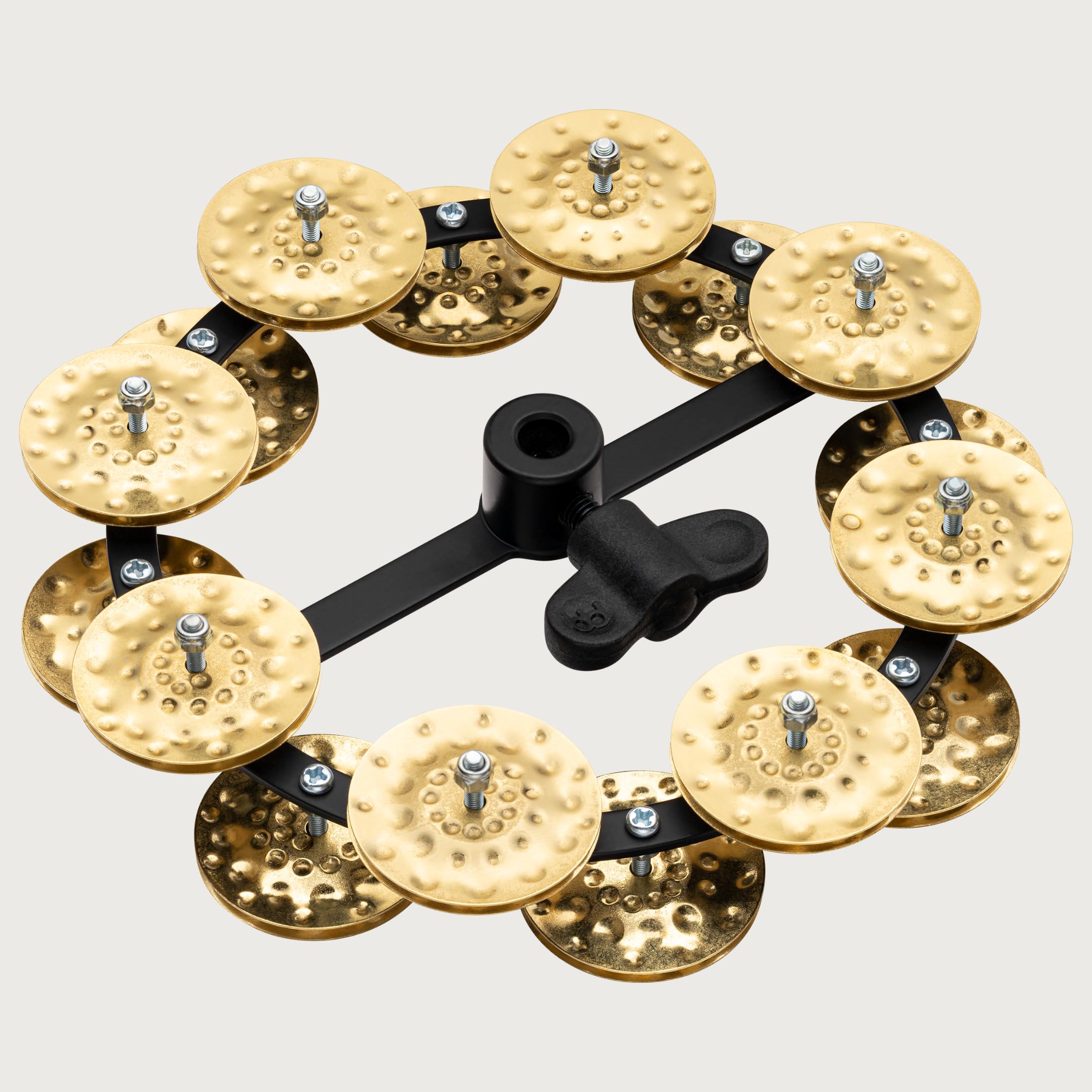 Meinl Percussion Headliner Series Hihat Tambourine Jingle Effect, Hammered Solid Brass � Not Made In China � Mountable On Any Pull Rod, 2 Year Warranty (Hthh2B Bk)