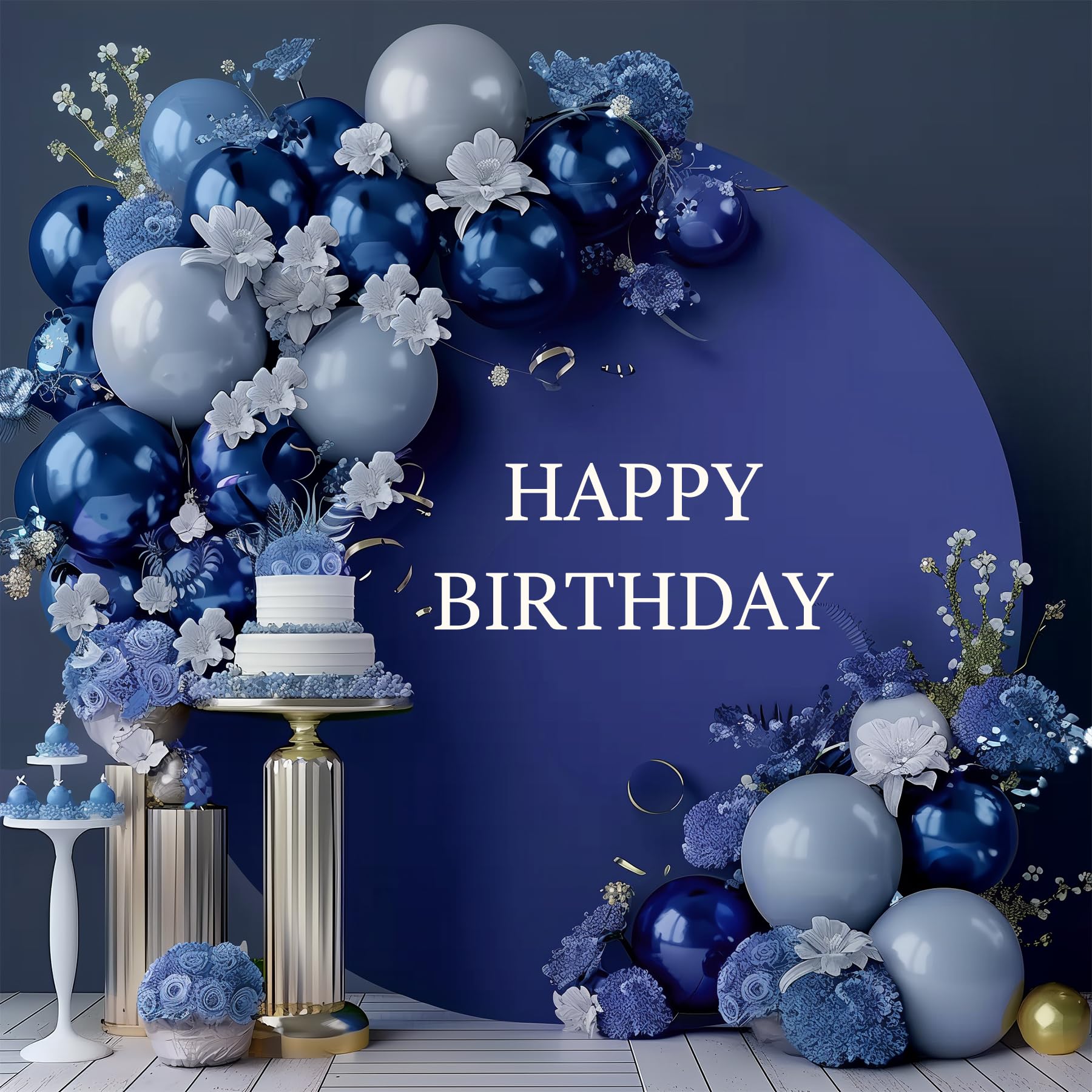 Haefoo 7.2Ft Navy Blue Round Backdrop Cover For 5 To 7.2Ft Circle Arch Stand   Adjustable Wrinkle Free Circle Backdrop Cover For