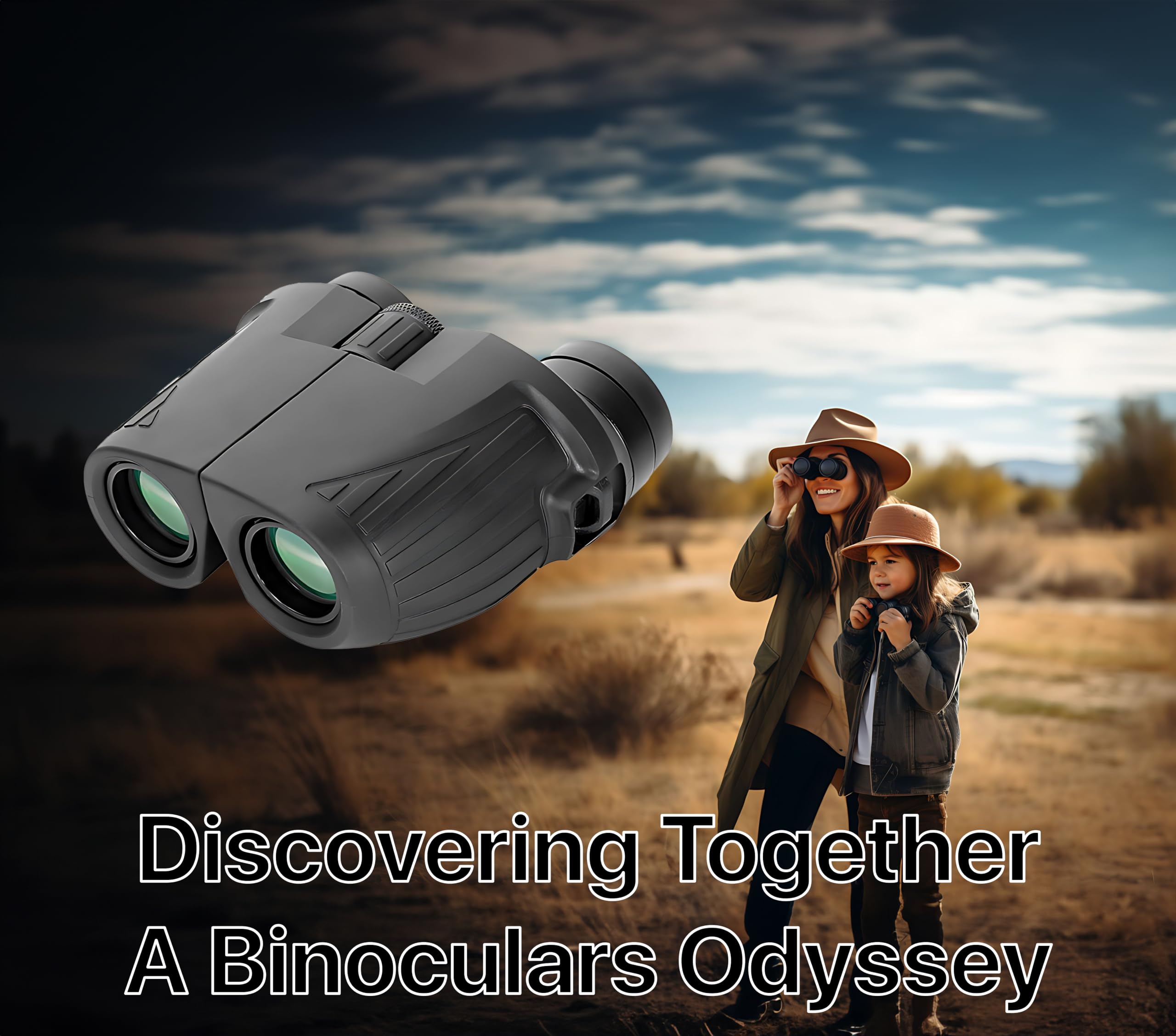 Pokanic Binoculars High Resolution 12 X 25 Optics Clear Vision Compact Size Outdoor Camping, Travel, Hiking, Bird Watching, Adve