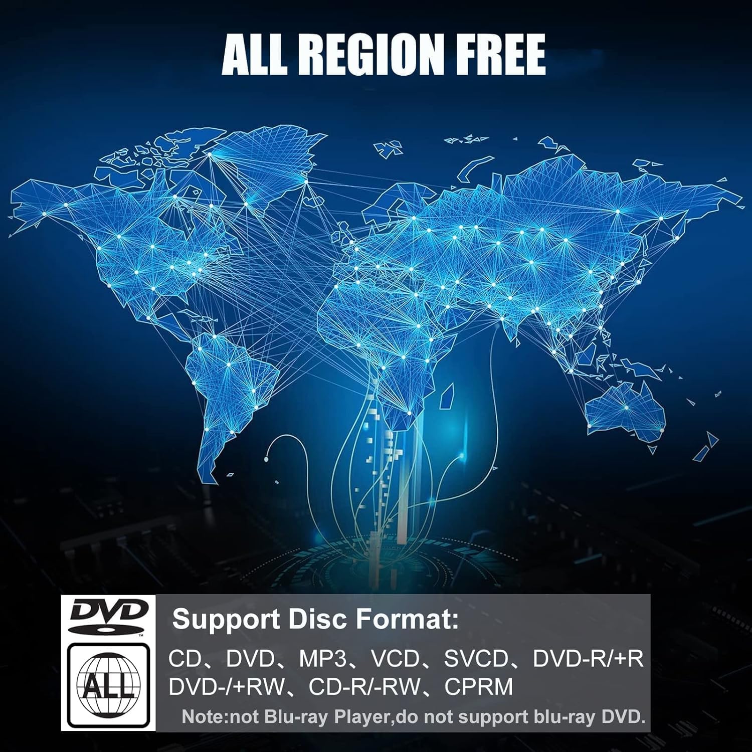 Ceihoit Mini Dvd Player, Dvd Cd/Disc Player For Tv With Hdmi/Av Output, Hdmi/Av Cables Included, Hd 1080P Supported Dvd Vcr Comb