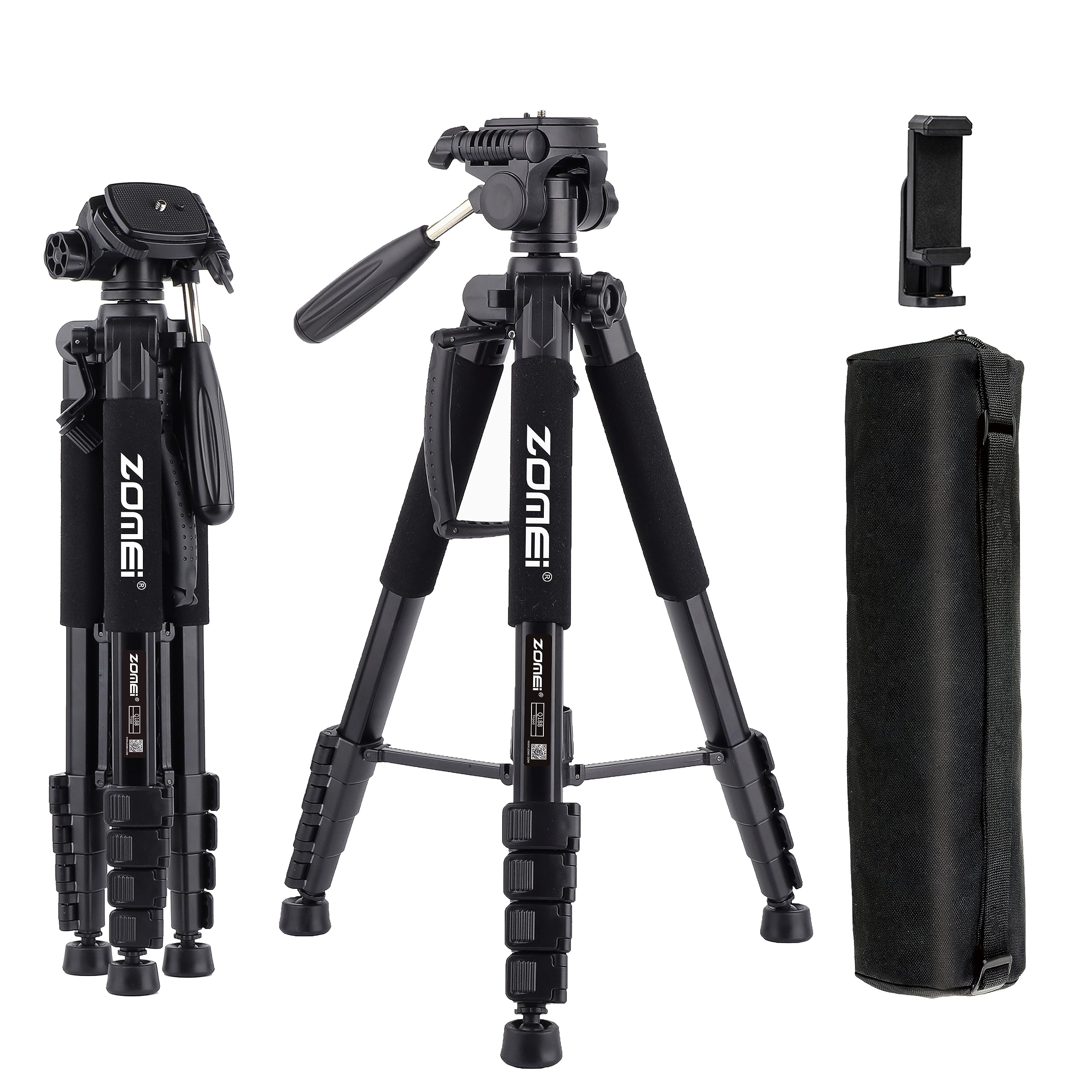 ZOMEI Tripod 74    Camera Tripod, Aluminum Professional Heavy Duty Camera Tripod Stand, Tripod for Camera DSLR SLR with Carry Ba