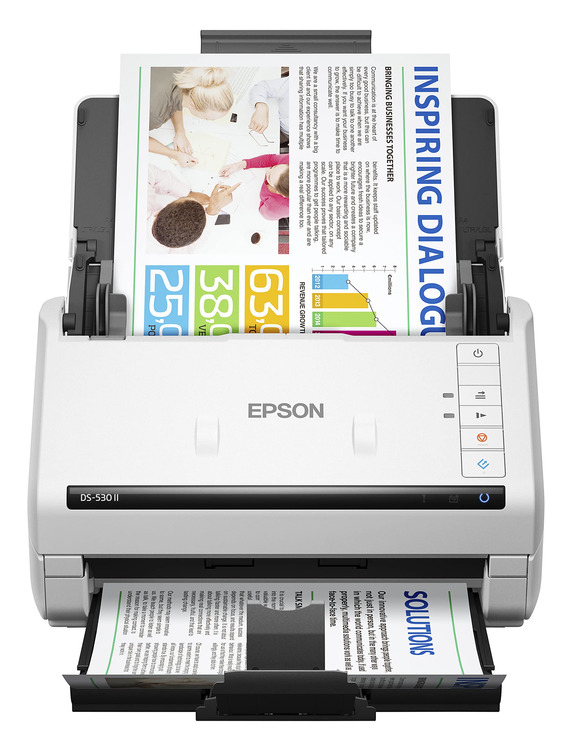 Epson Ds 530 Ii Color Duplex Document Scanner For Pc And Mac With Sheet Fed, Auto Document Feeder (Adf)