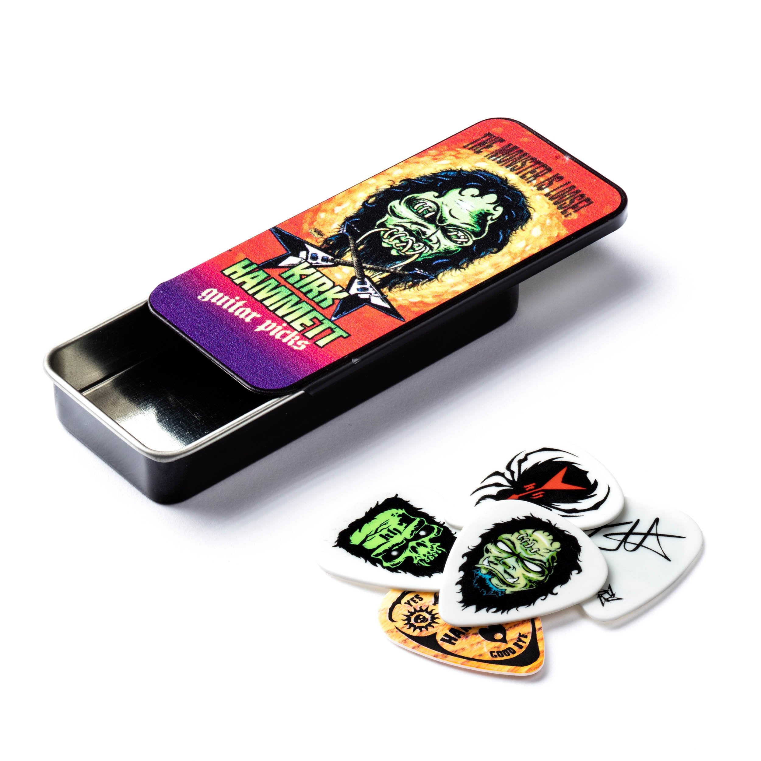 Jim Dunlop Kh01T088 Kirk Hammett Monster Pick Tin, Assorted, .88Mm, 6 Picks/Tin