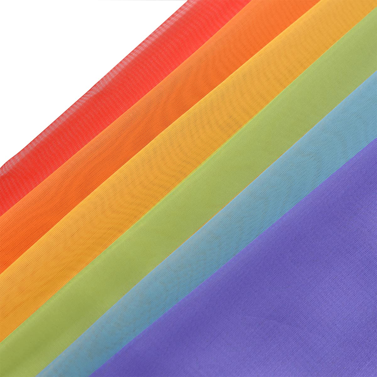 Yancorp 6 Panels Sheer Curtains Rainbow Window Decoration Voile Drapes 63 Inches Kids Girls Boys Party Favor Christmas Classroom