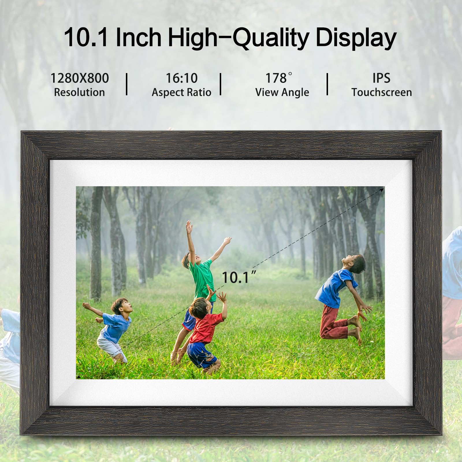 Frameo Digital Photo Frame,10.1 Inch Wifi Smart Digital Picture Frame With Hd Ips Touch Screen,Auto Rotate,Send Pictures From An