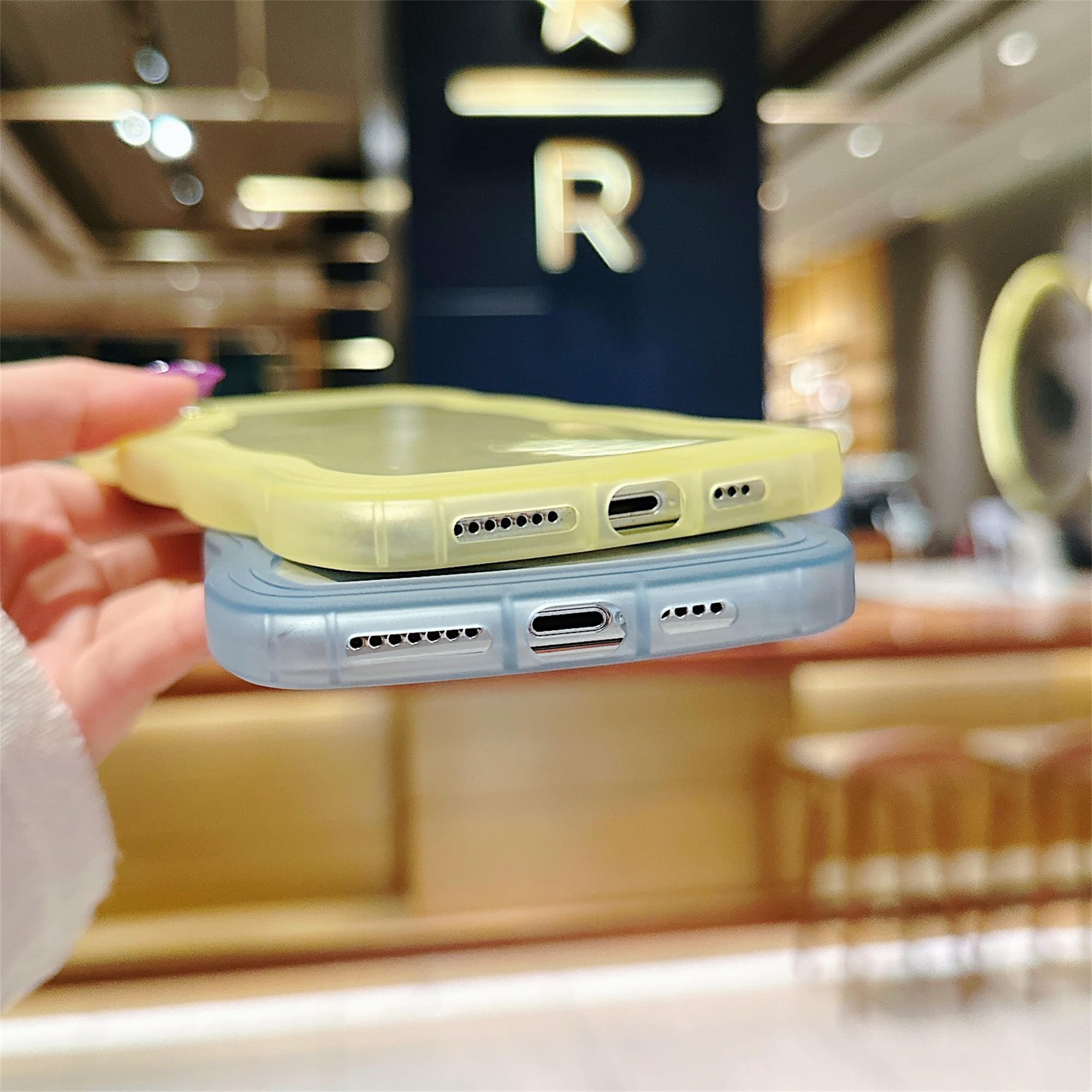 Skylmw Compatible With Iphone Xs Max Case 6.5'', Cute Kawaii Curly Wave Frame Shape Soft Silicone Shockproof Protective Phone Co