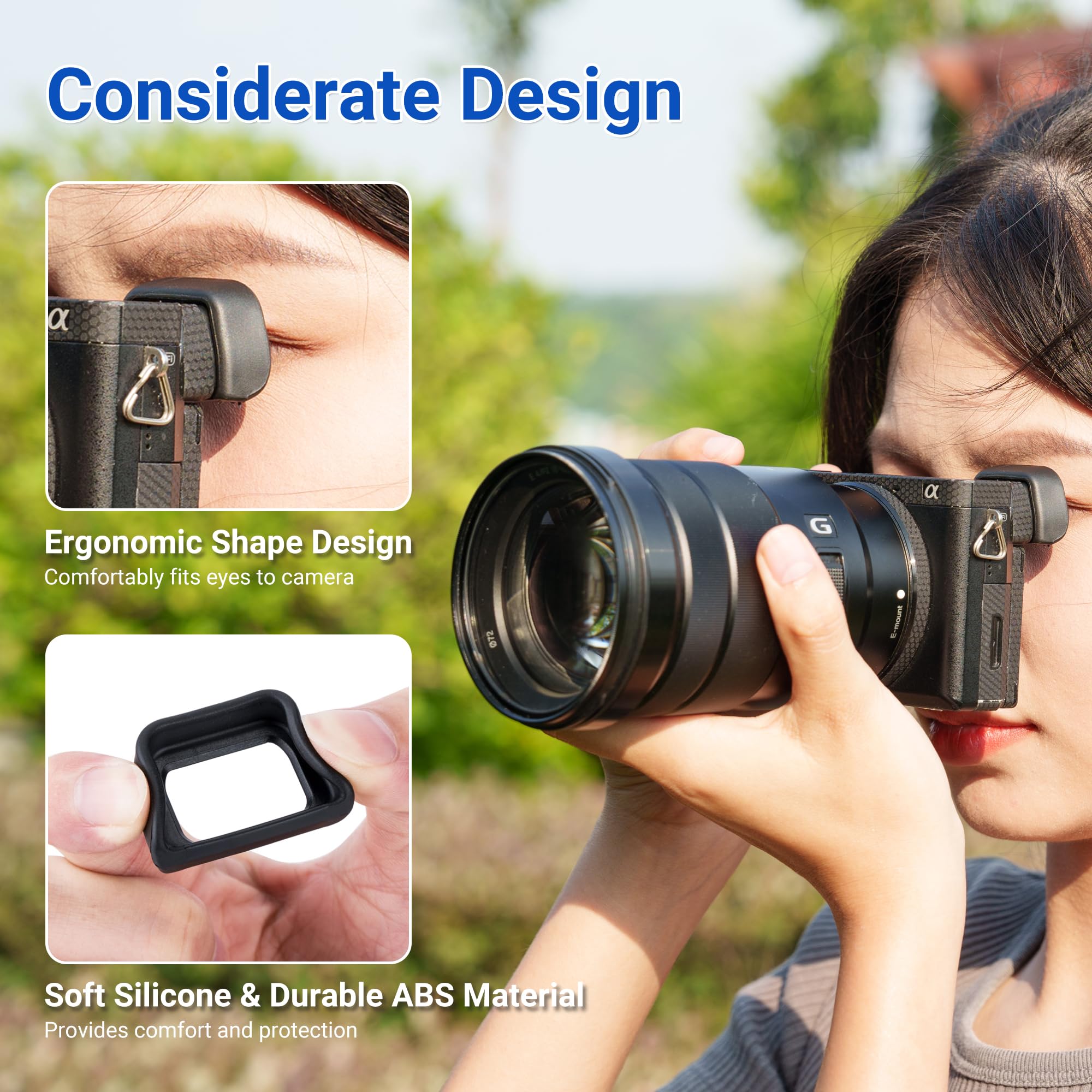 Jjc 2-Pack Soft Viewfinder Eyecup Eyepiece Eye Cup For Sony A6300 A6100 A6000 Nex-6 Nex-7 Cameras And Fda-Ev2S Electronic Viewfi