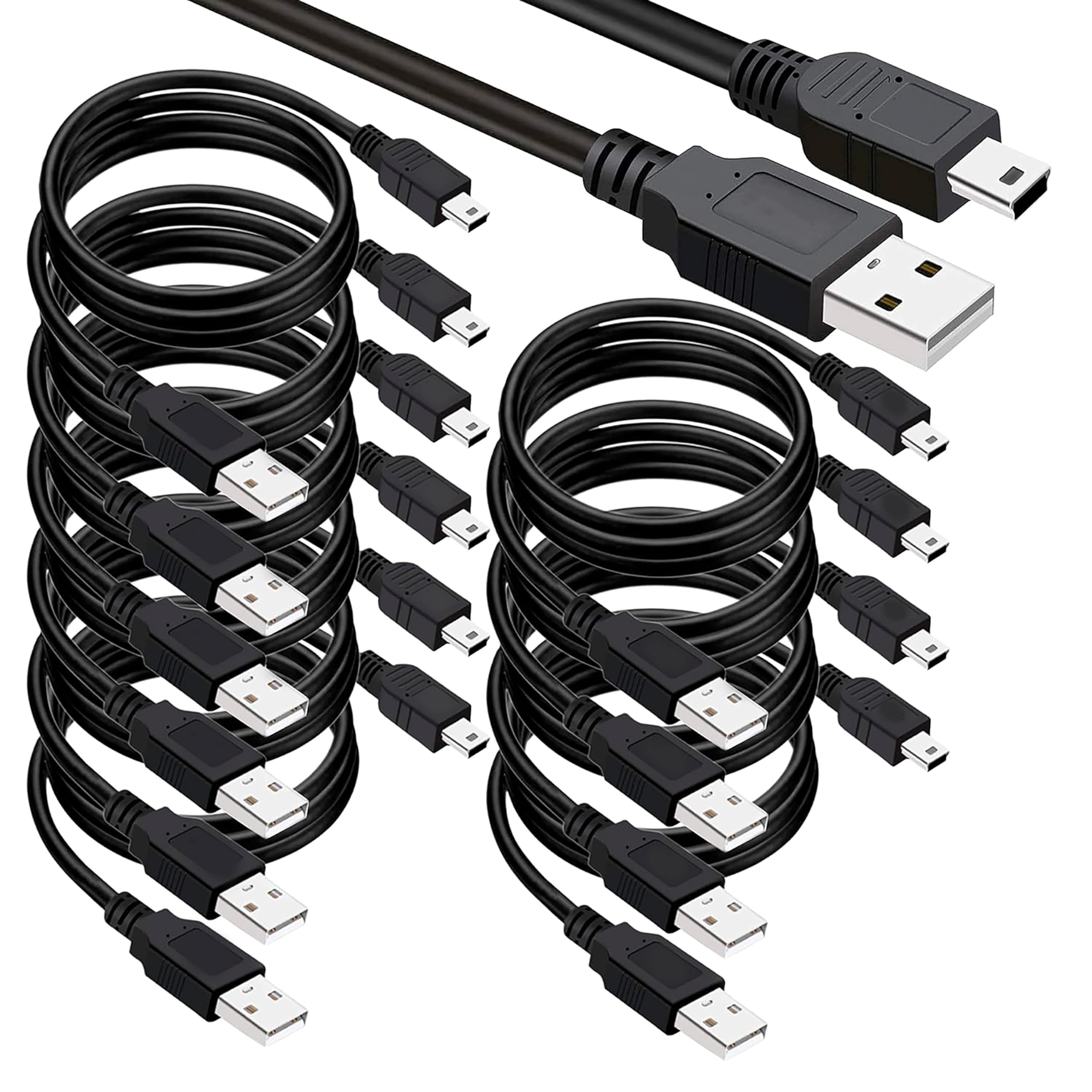Saitech It Usb 2.0 A To Mini 5 Pin B Cable For External Hdds/Camera/Card Readers/Mp3 Player Black (10 Pack 3 Feet)