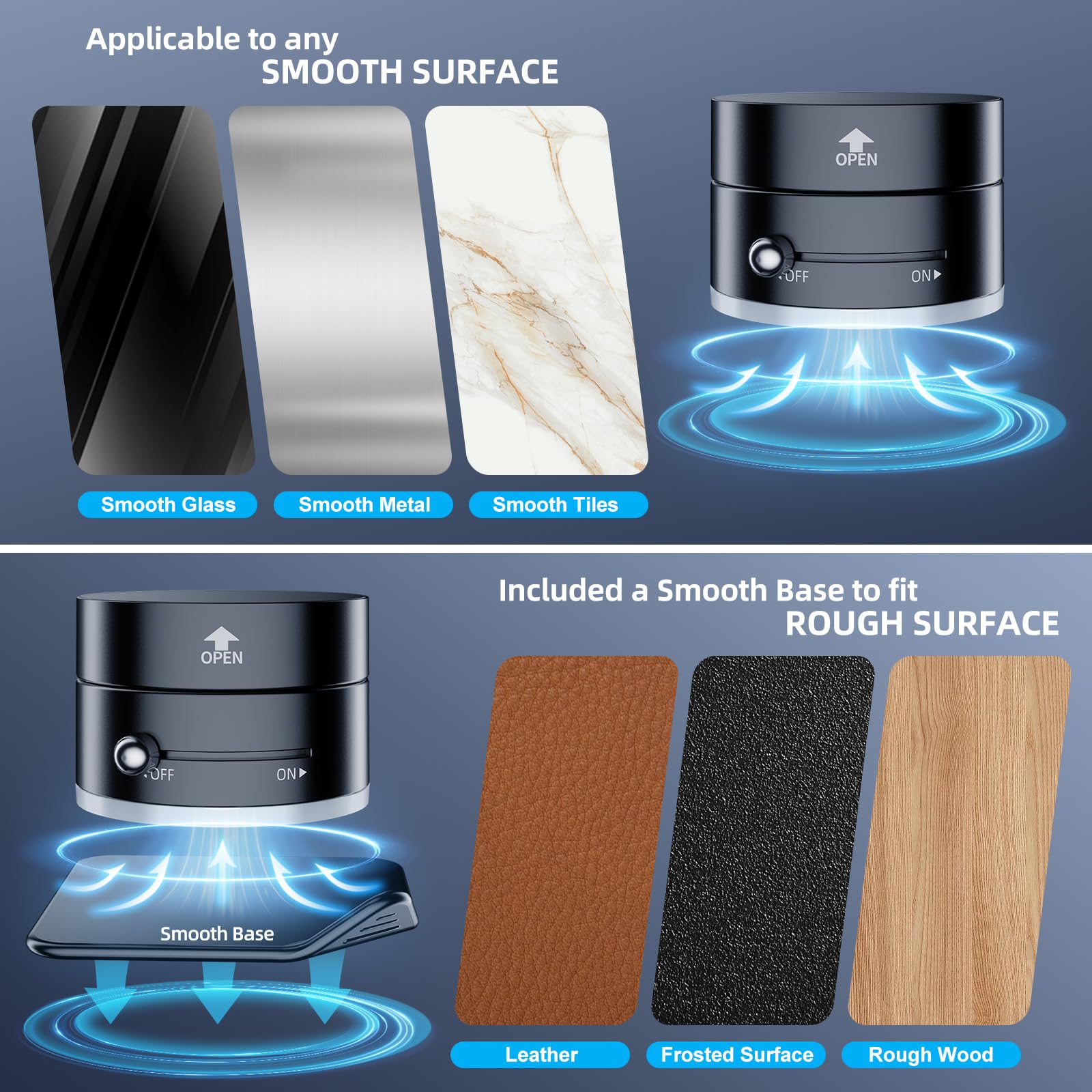 Vacuum Magnetic Phone Holder For Car, Upgraded 360Suction Cup Phone Mount Foldable Magnetic Car Phone Holder Mount Retractable S