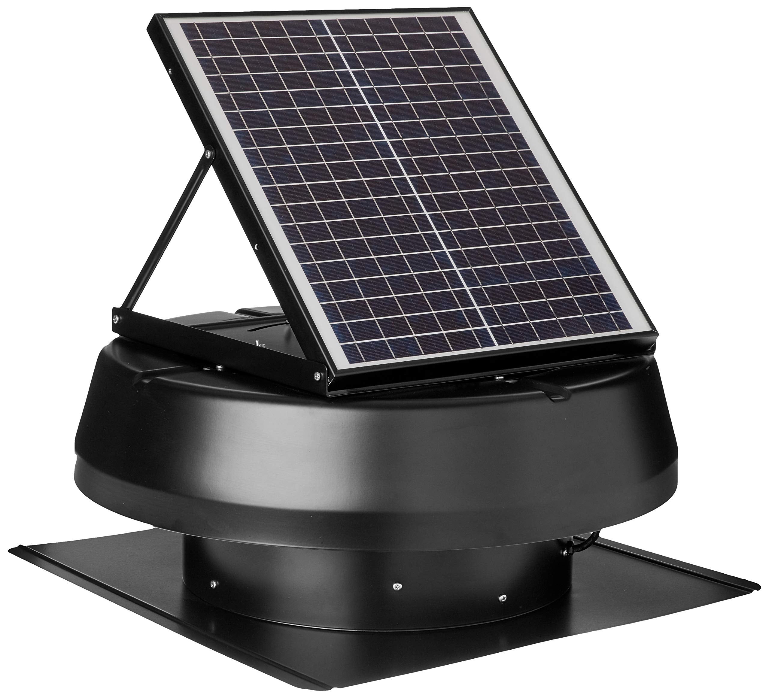 Iliving Hybrid Ready Smart Thermostat Solar Roof Attic Exhaust Fan, 14'', 40 Watt, 1150 Cfm, 2000 Coverage Area, Black