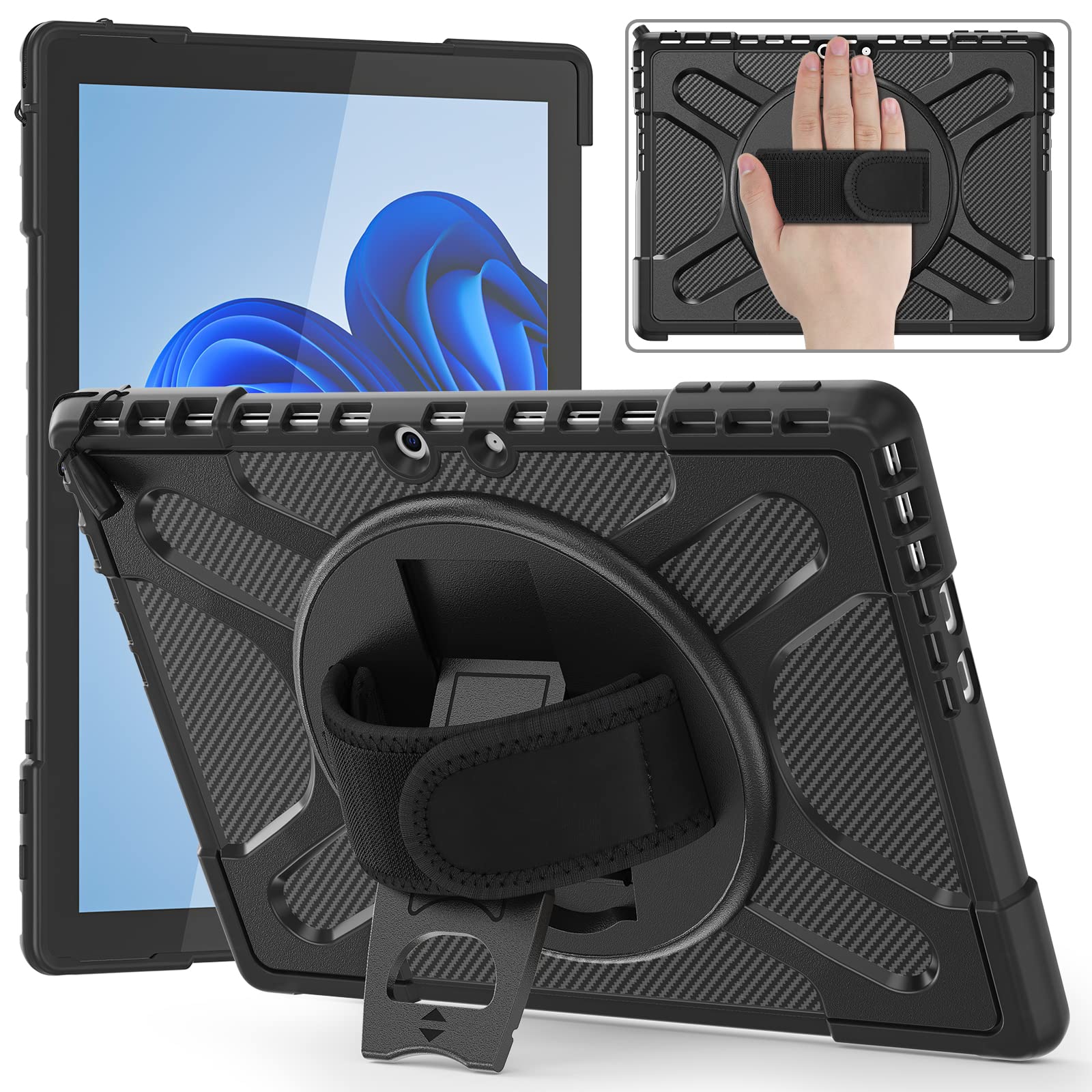 Zenrich Surface Pro 9 Case 13 Inch 2022, Zenrich Rugged Case For Surface Pro 9 With Kickstand And Hand Strap Heavy Duty Shockpro