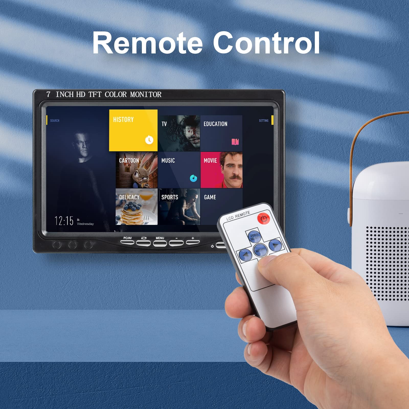 Yasoca 7 Inch Portable Small Hdmi Monitor Hd 1080P Vga Monitor,Small Lcd Hdmi Monitor Mini Screen 1024X600,Hdmi/Vga/Av Input Min