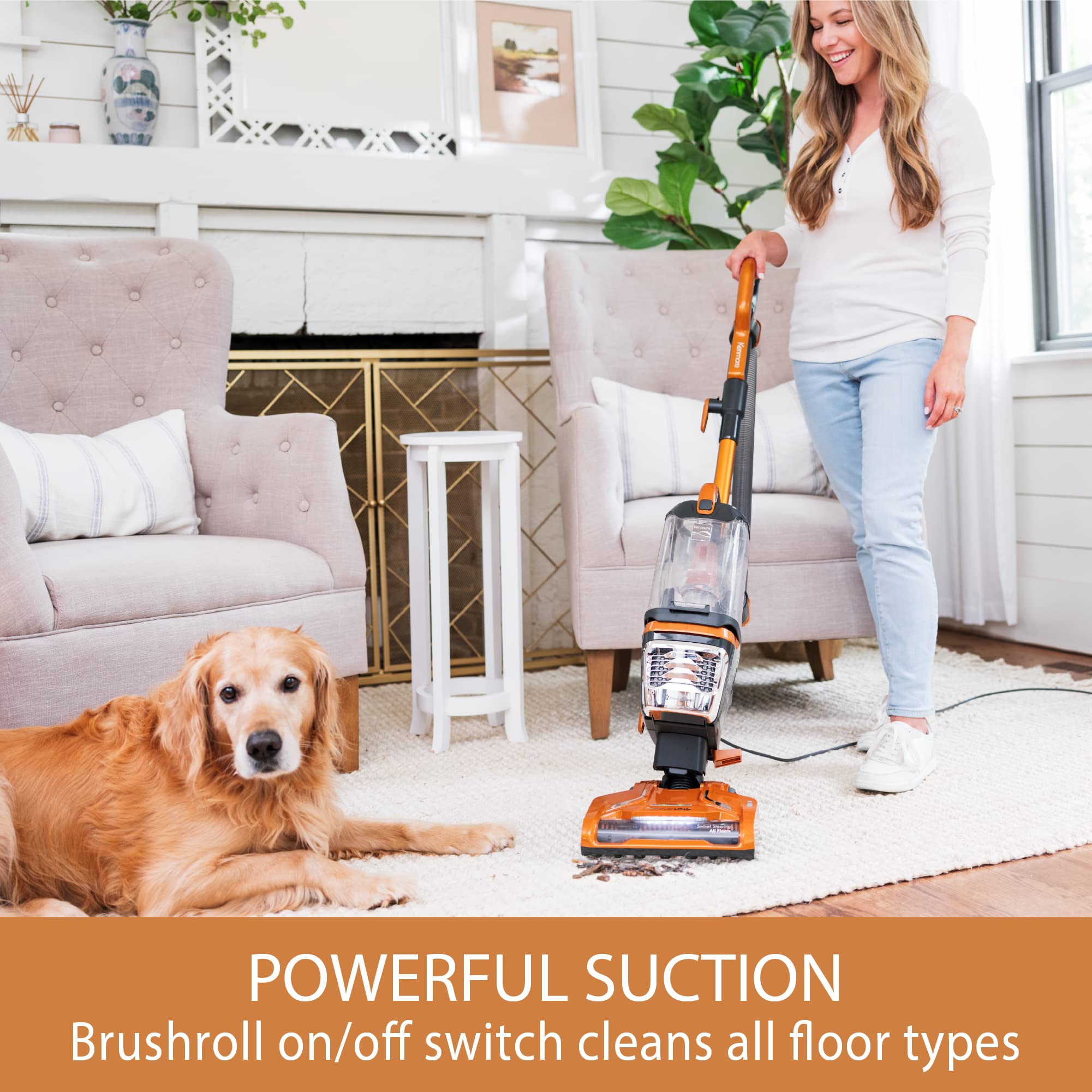Kenmore Du4080 Featherlite Lift Up Bagless Upright Vacuum 2 Motor Power Suction Lightweight Carpet Cleaner With Hepa Filter, 2 C