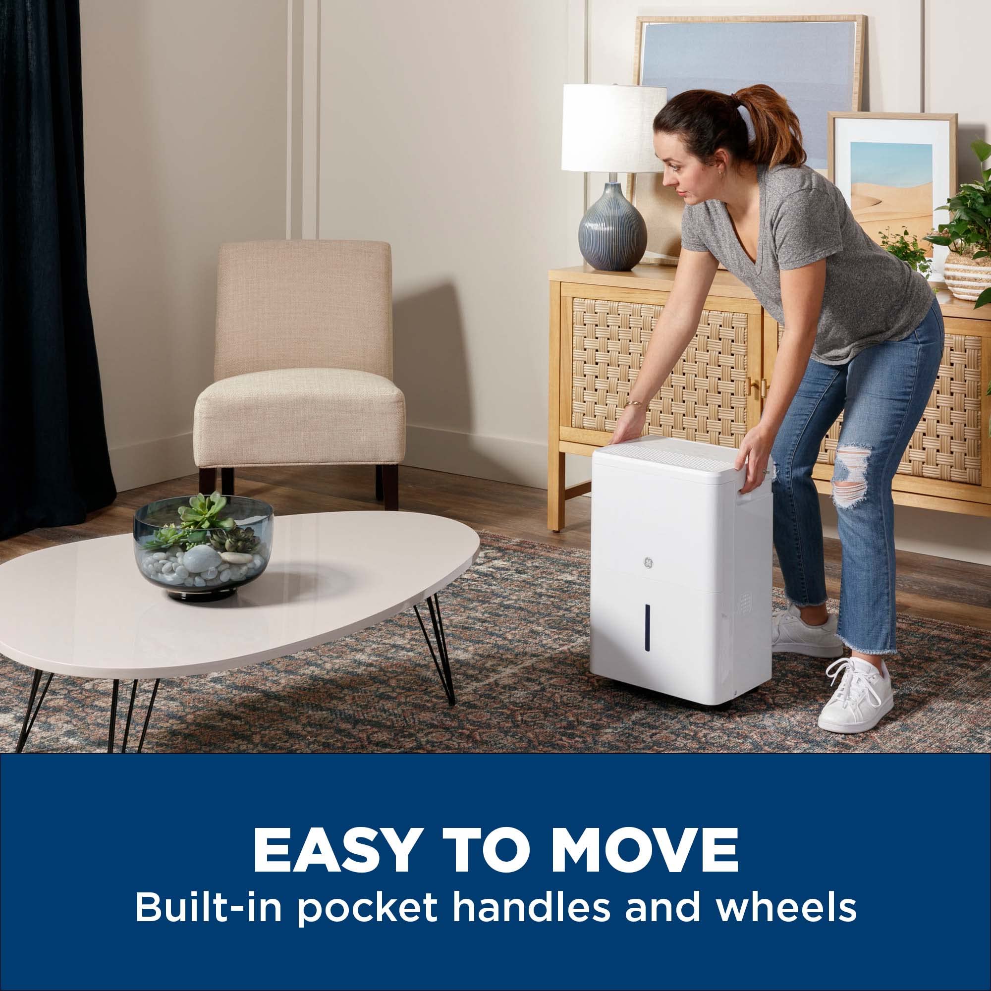 Ge Energy Star Portable Dehumidifier 35 Pint, Perfect For Bedroom, Basement & Garage Or Rooms Up To 3000 Sq Ft, Ideal For High H