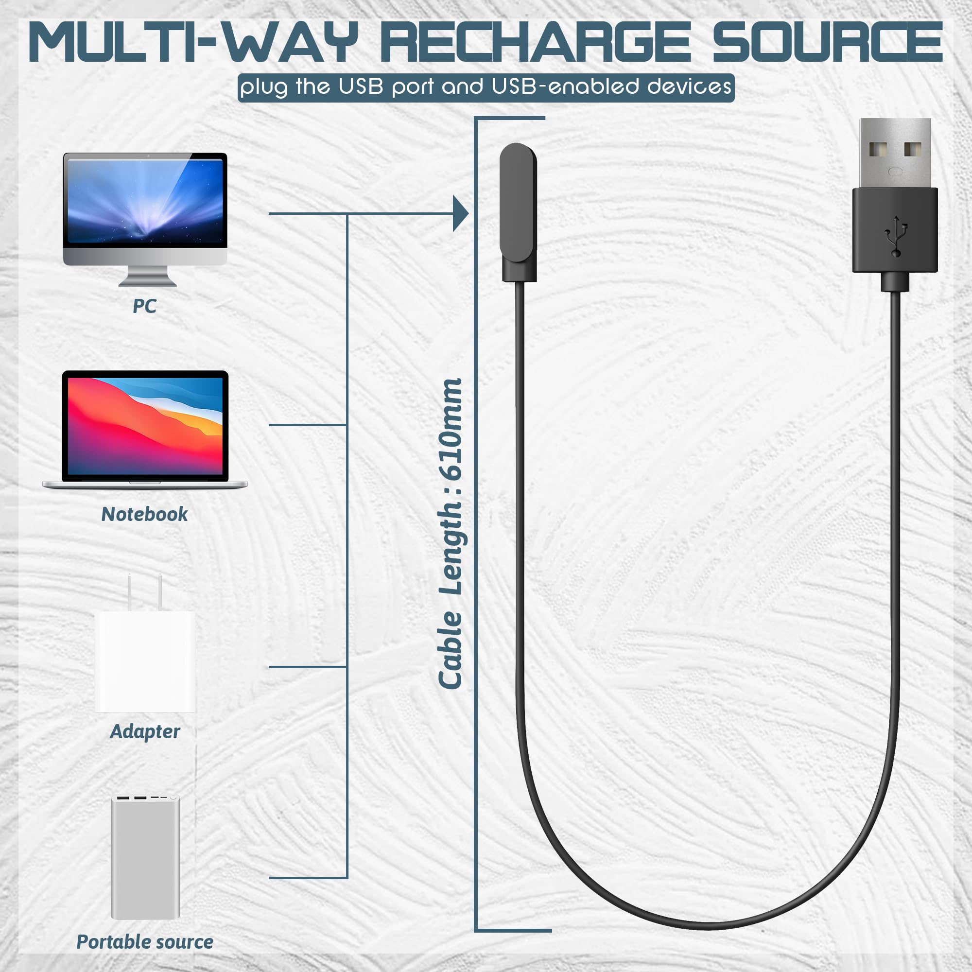 Seltureone 4-Pack Chargers Compatible For Cosmo Jrtrack 4/Jrtrack 3/Jrtrack 2/Jrtrack/Jrtrack Se Charger, Magnetic Charging Cabl