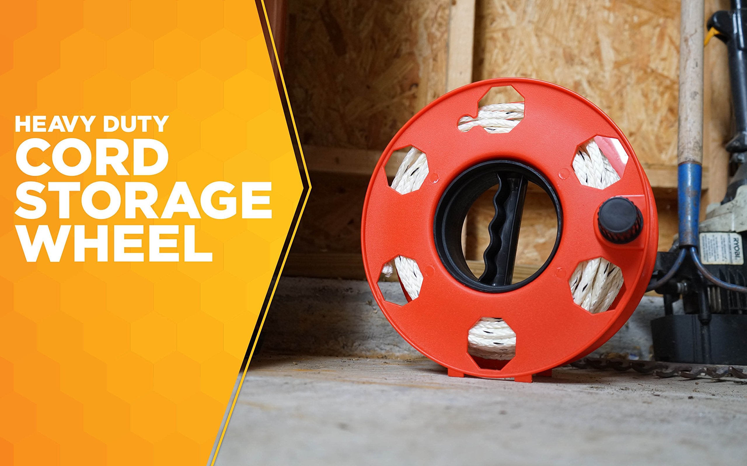 Woods E 102 Heavy Duty Cord Storage Wheel, 125 Foot